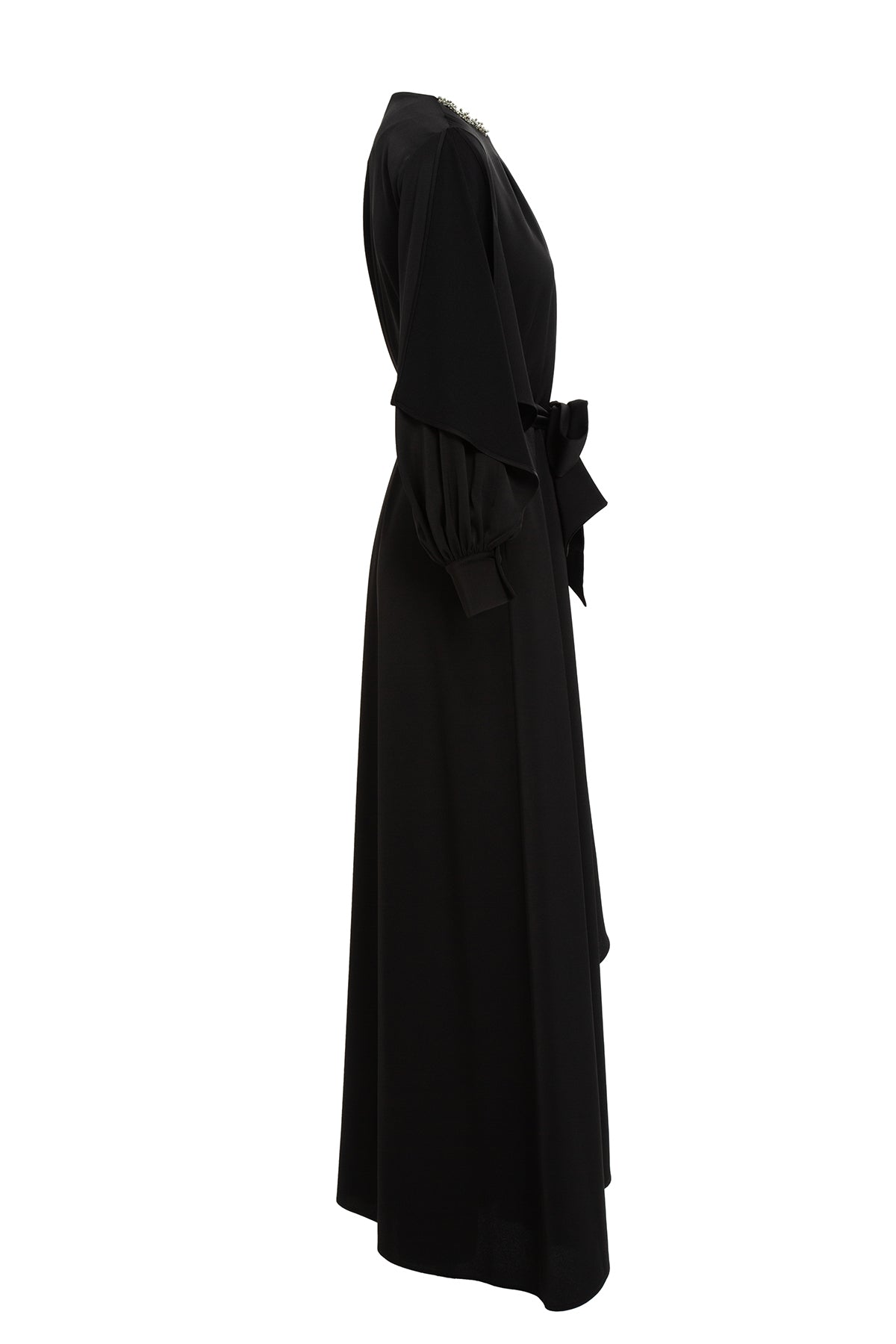 Black Maxi Pleated Dress