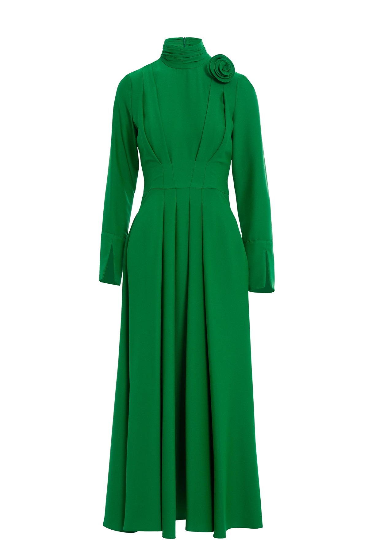 Green Brooch Detail Dress
