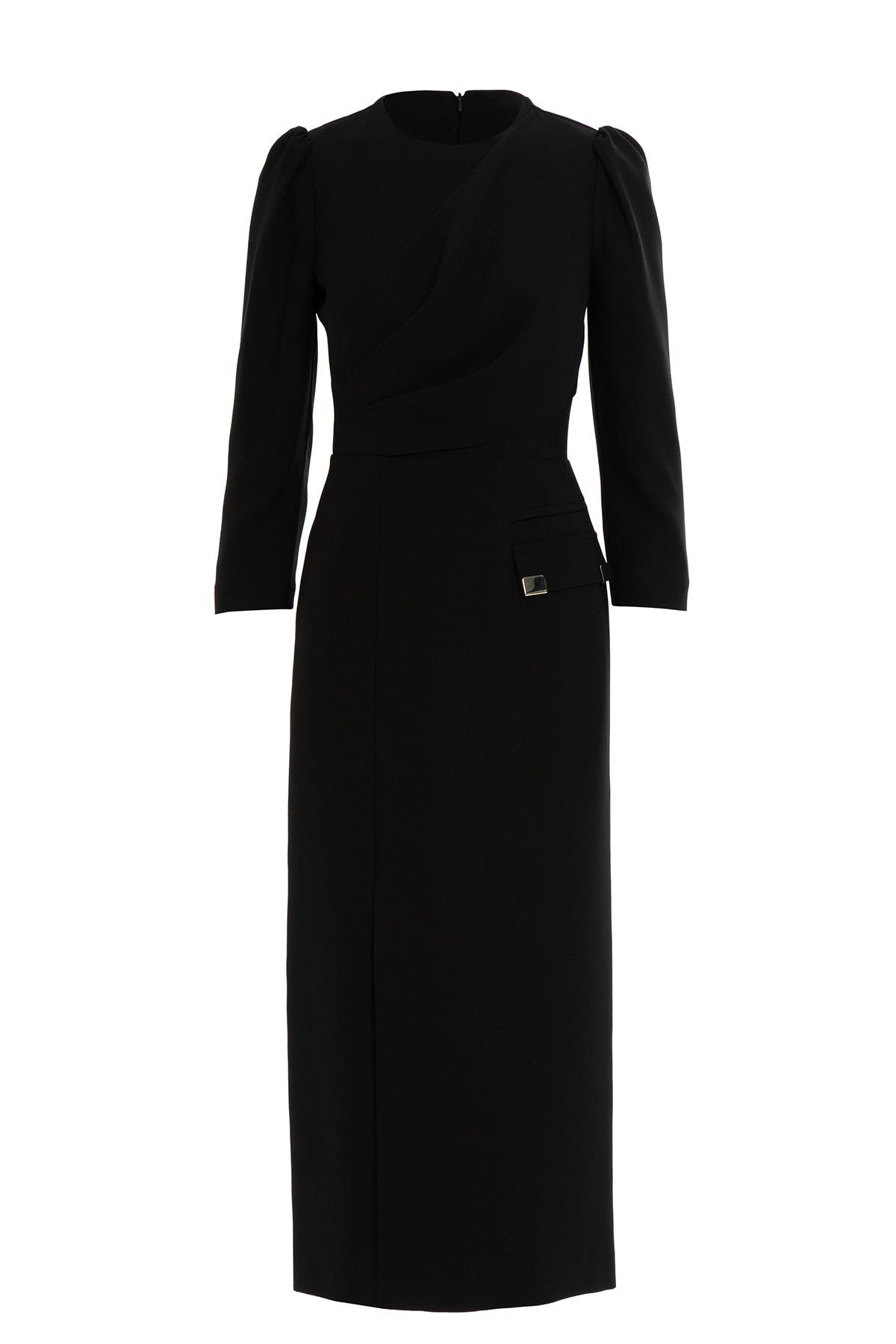 Black Midi Fitted Dress