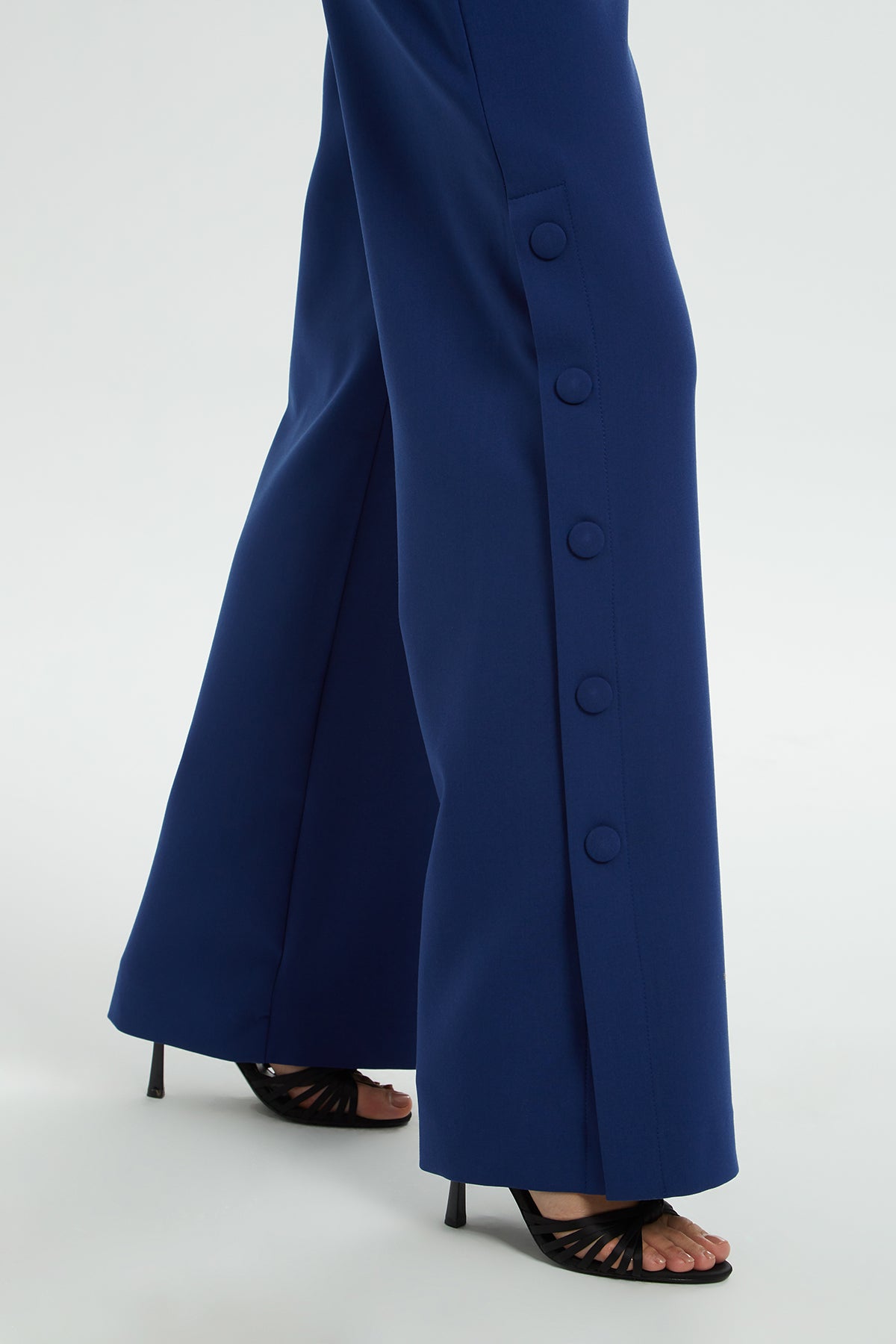 Blue High-Waist Palazzo Pants
