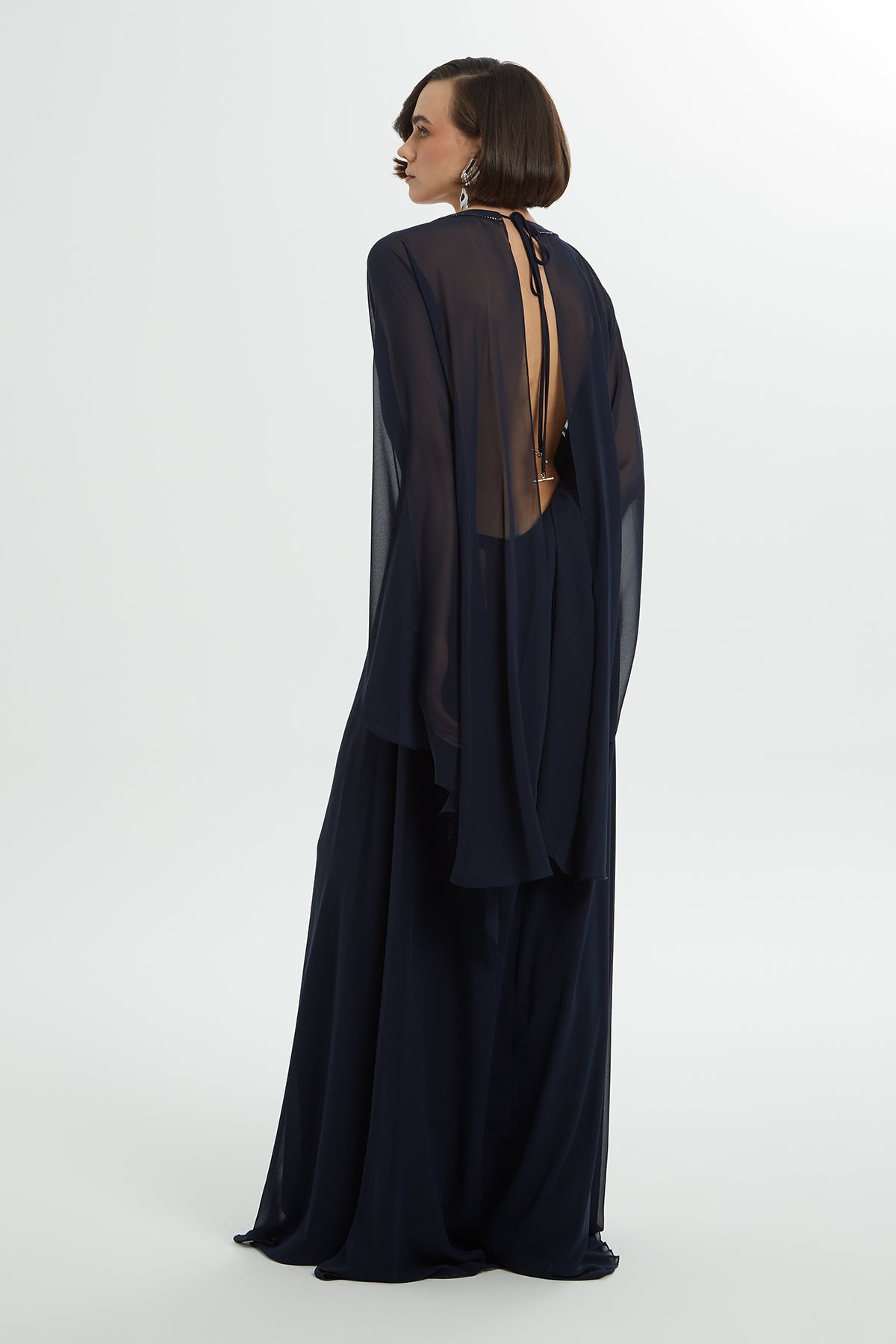 Navy Bead Embroidered Dress