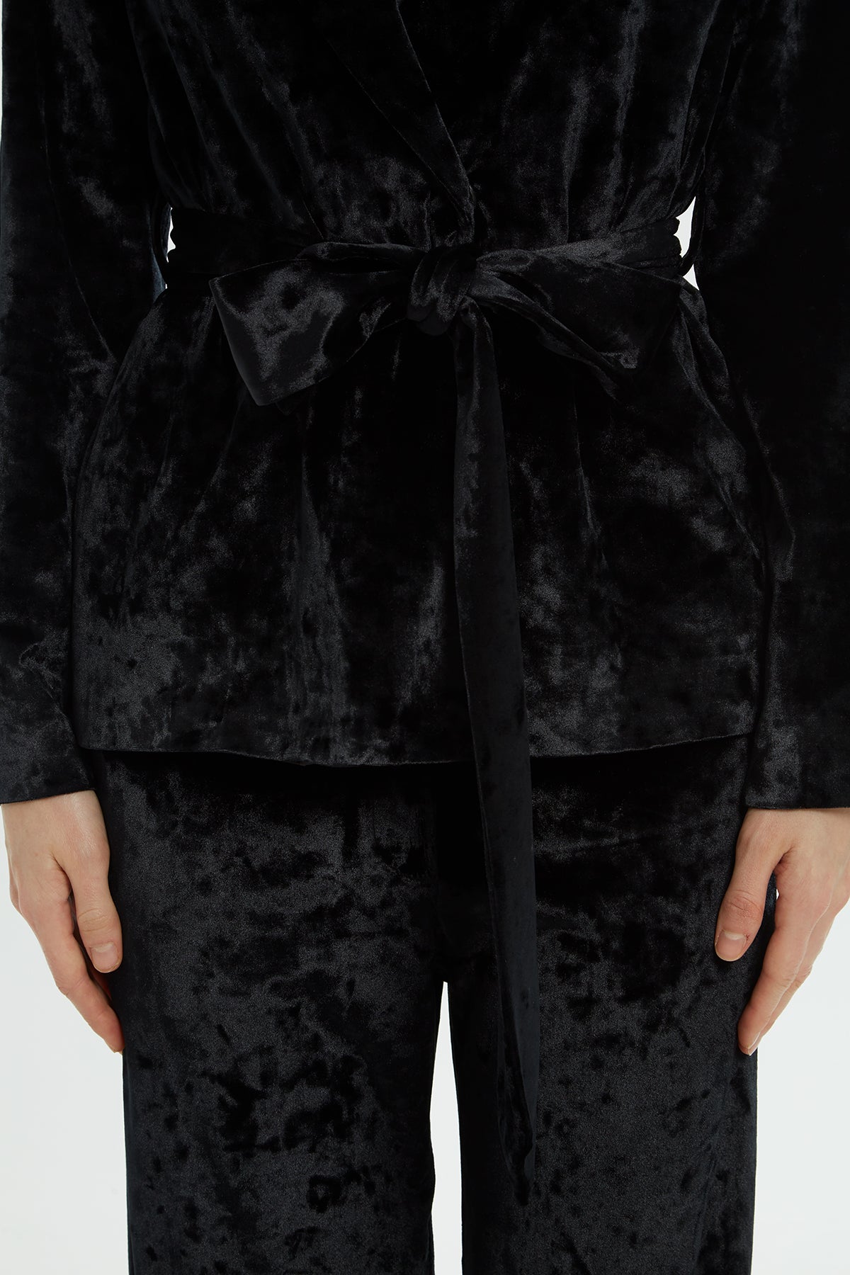 Black Sash-Detail Co-Ord Set