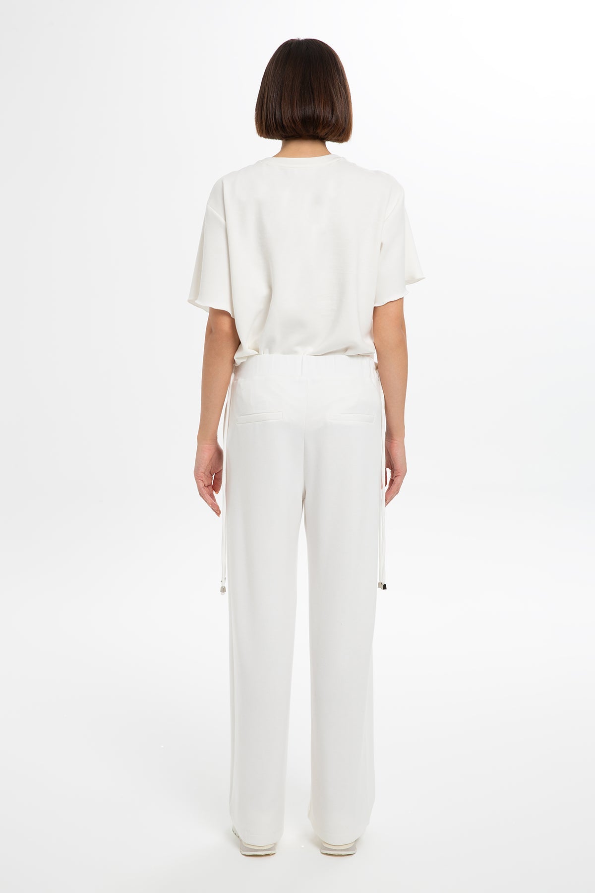 Ecru Embroidered Trousers