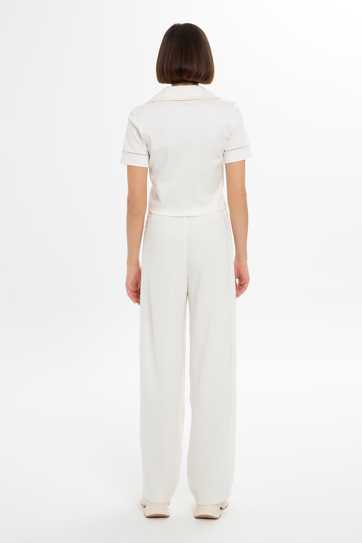 Ecru Short-Sleeved T-Shirt with Logo