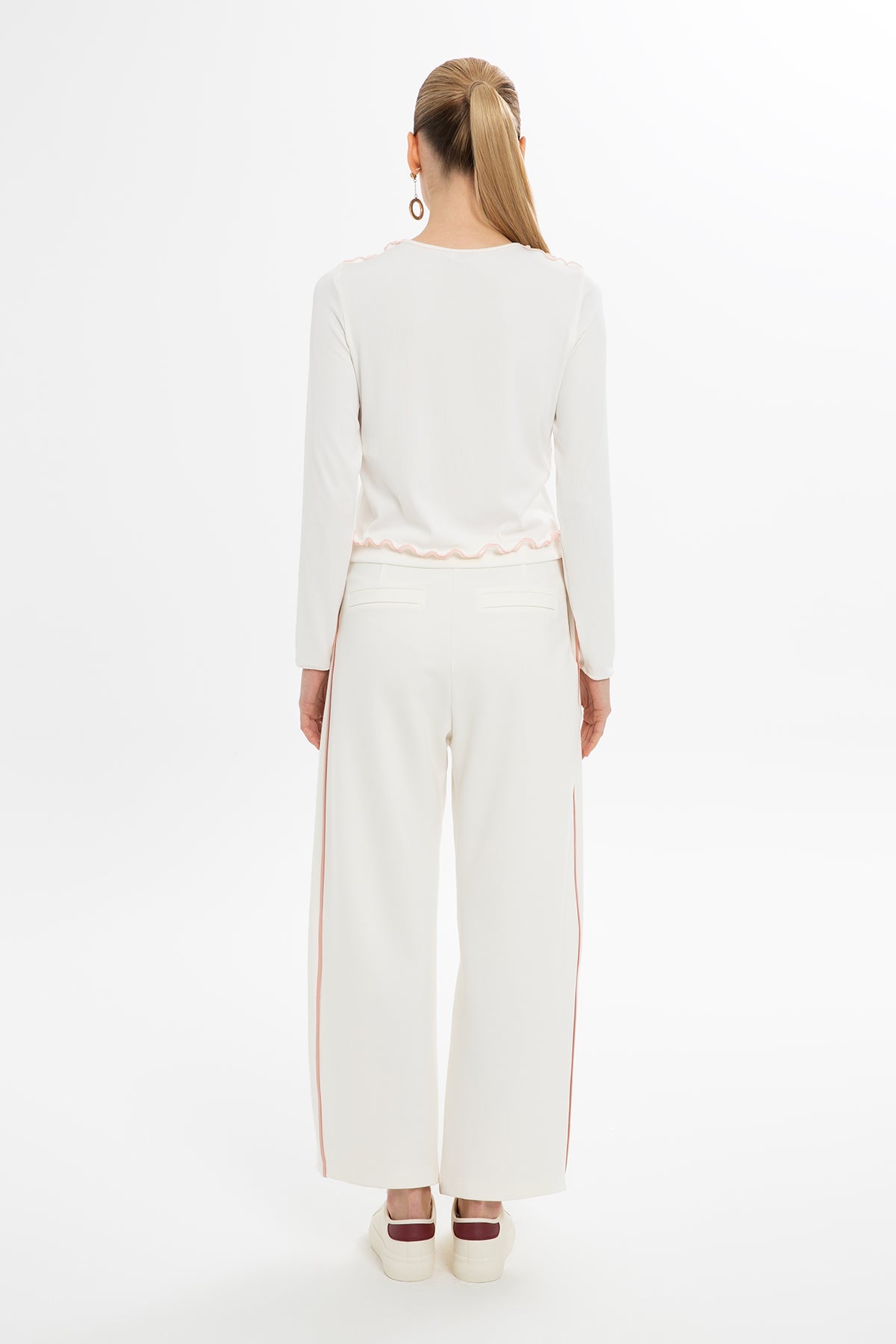 Ecru Blouse with Stitching Detail