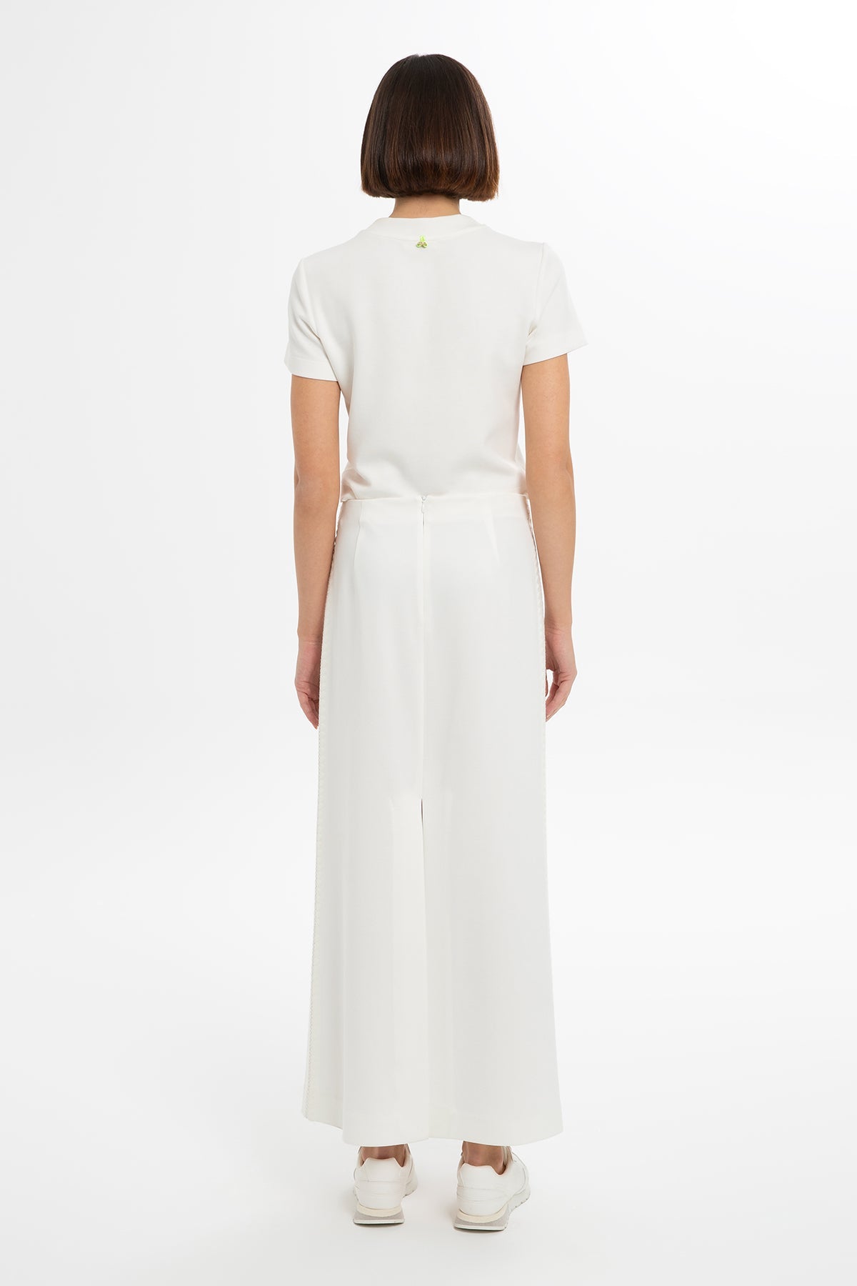 Ecru Slit-Detail Maxi Skirt