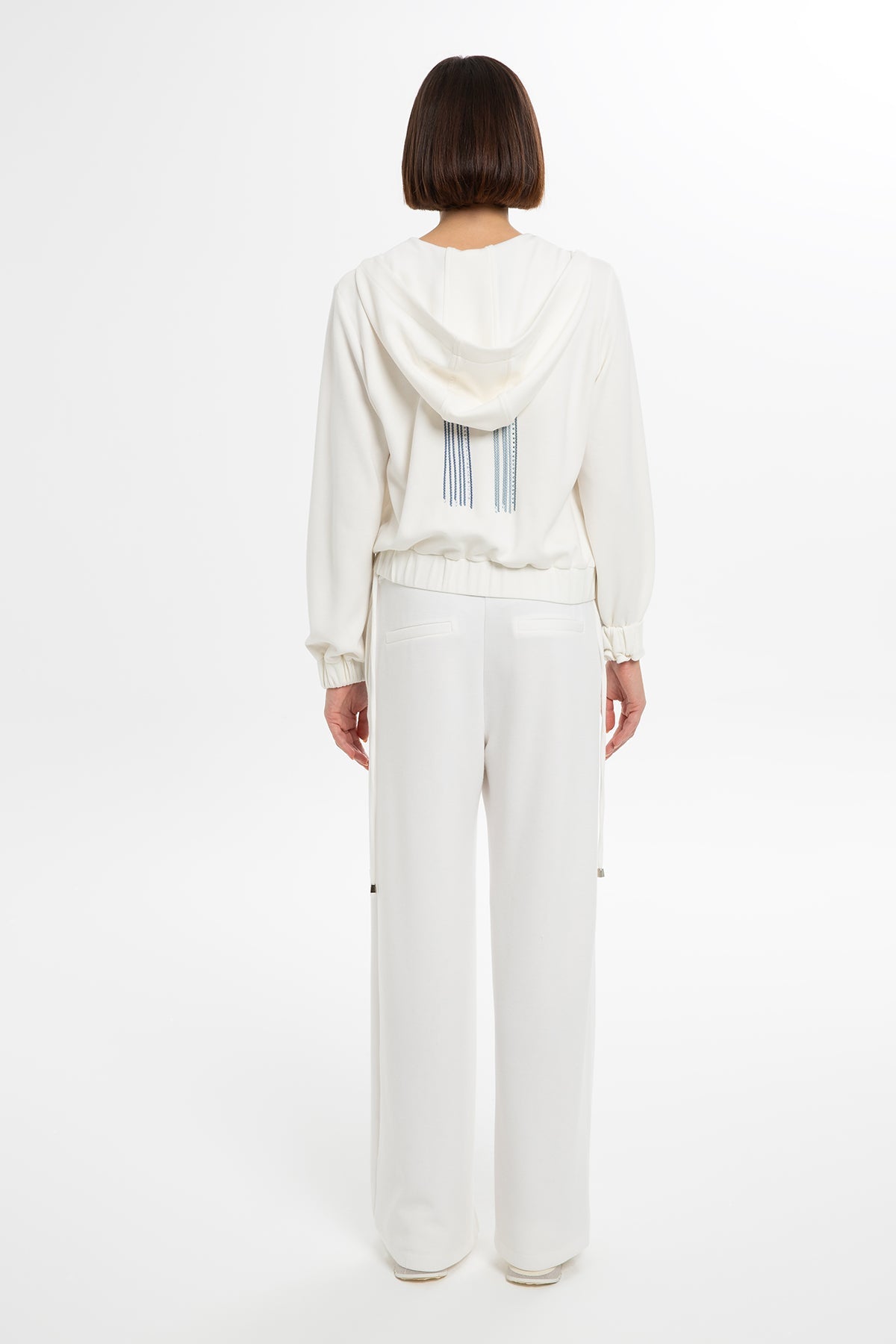 Ecru Crystal-Embellished Sweatshirt