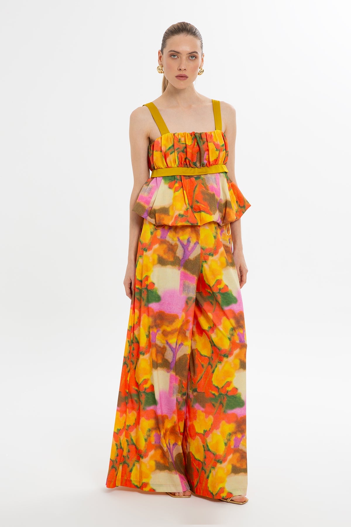 Multicolor Balloon Silhouette Blouse