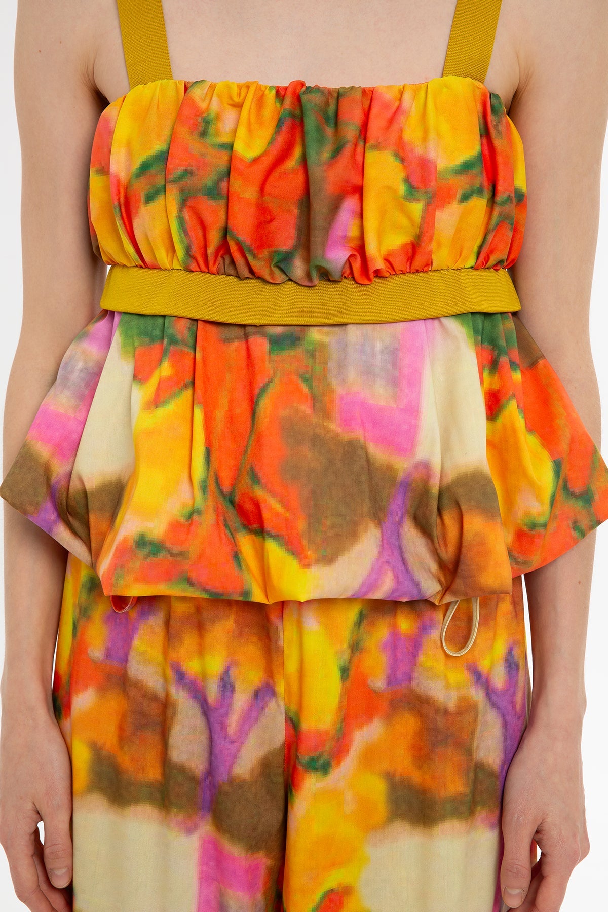 Multicolor Balloon Silhouette Blouse