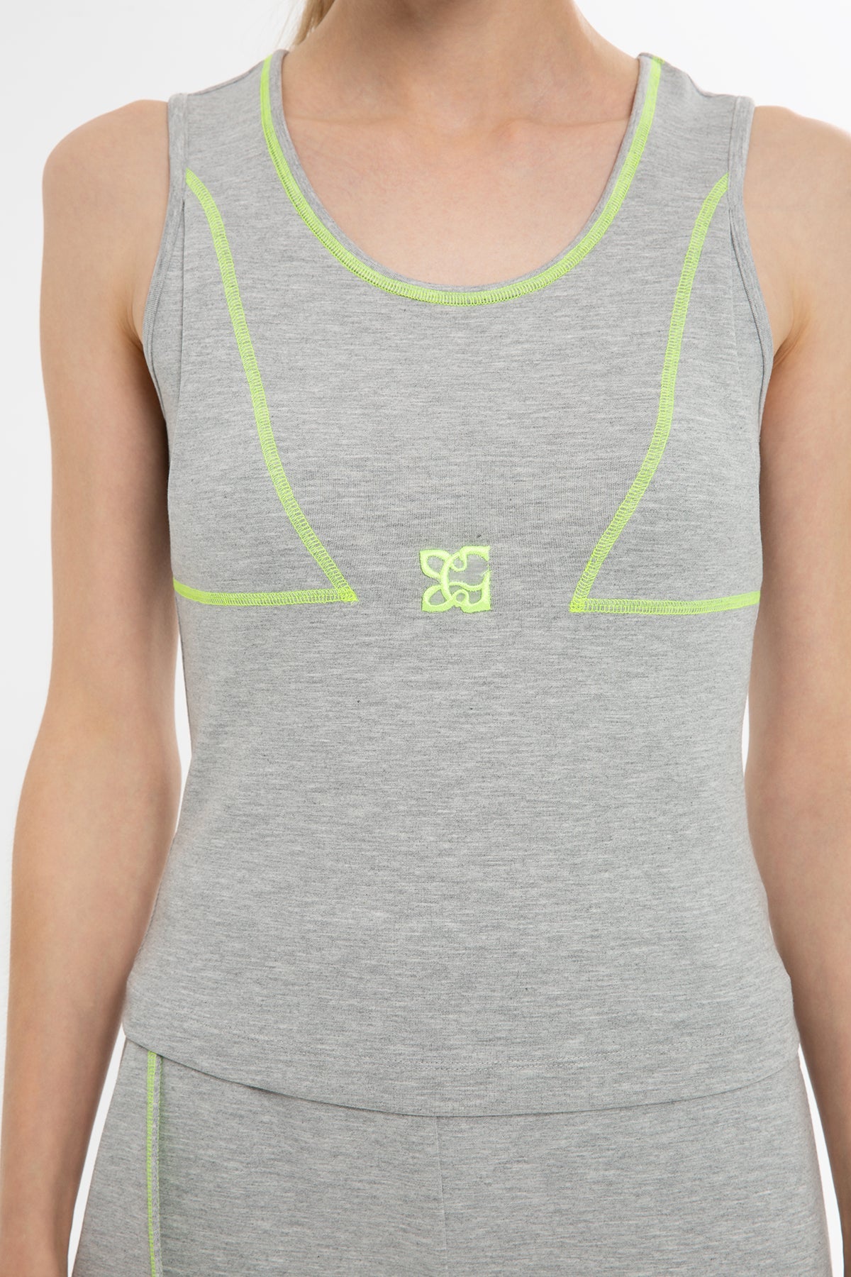 Grey Graphic Seam Blouse