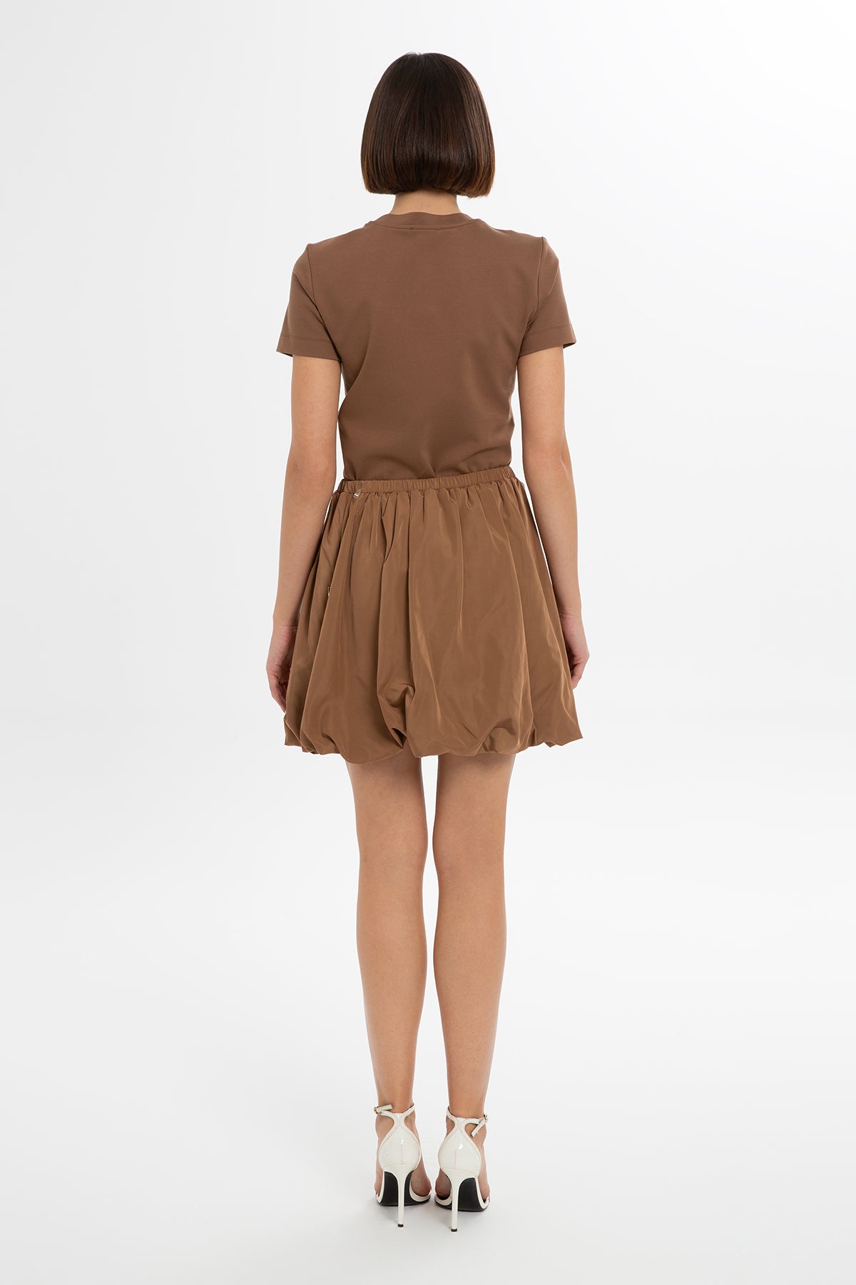 Brown Balloon Mini Skirt