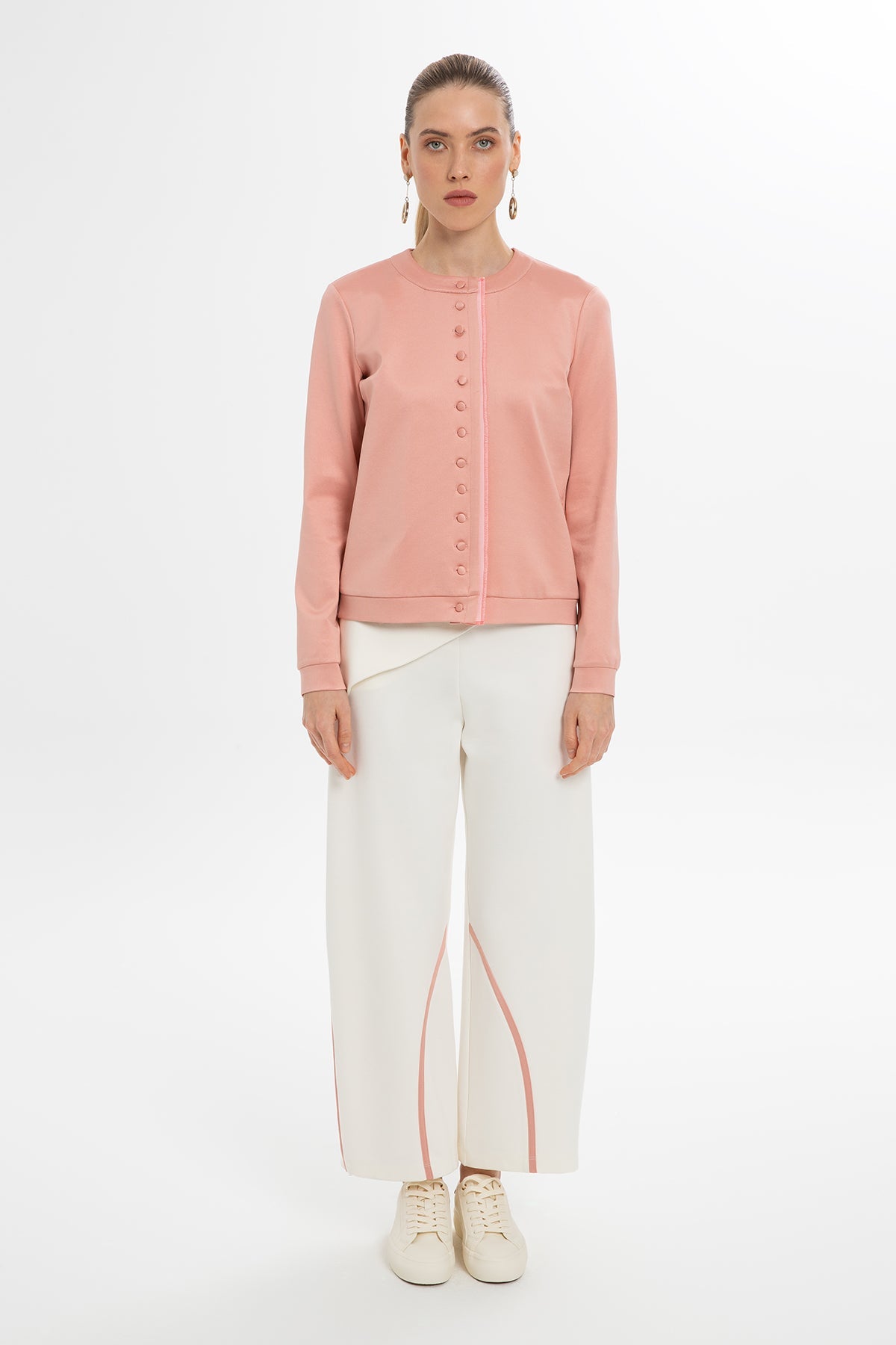 Pink Button Detail Cardigan