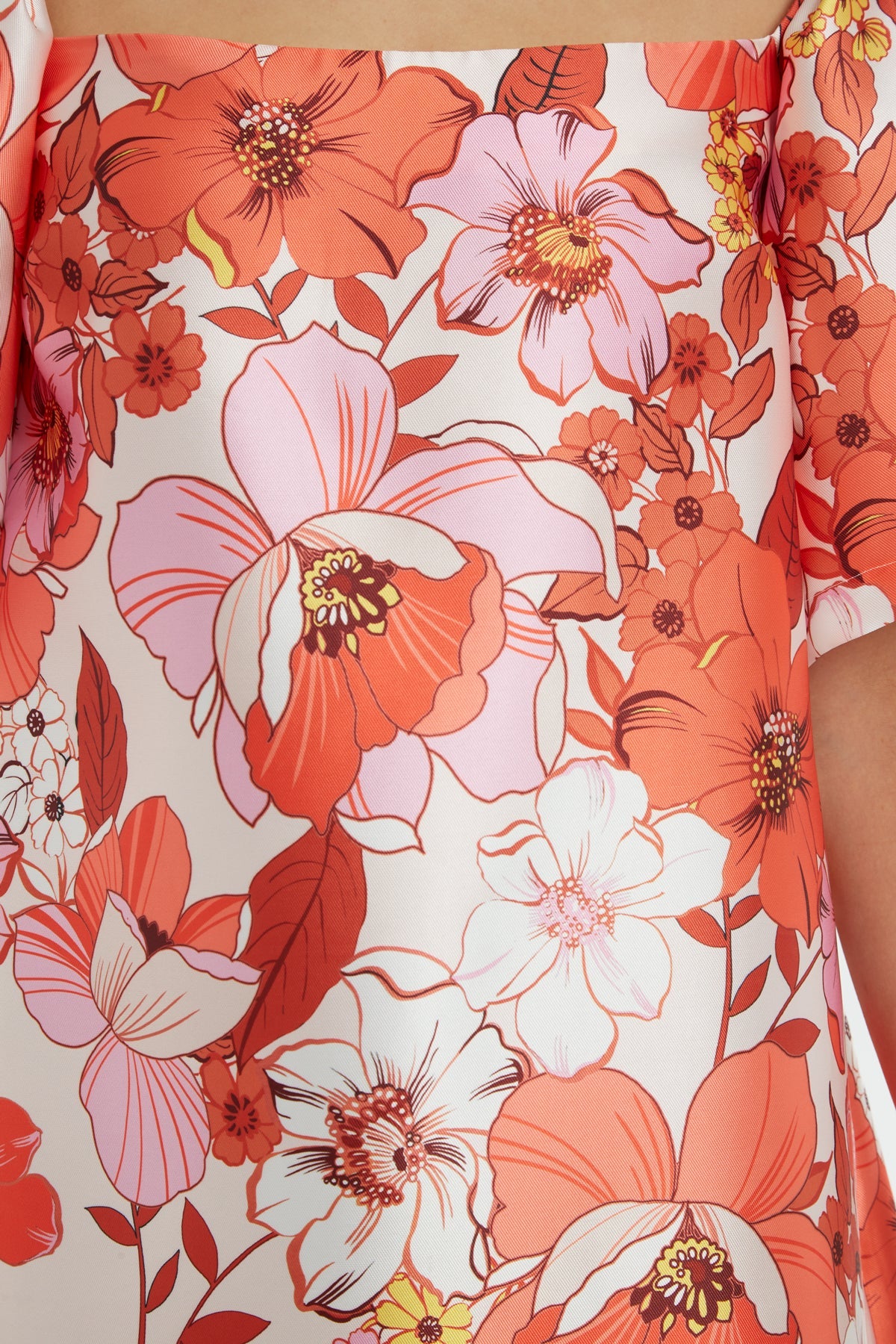 Printed Short-Sleeve Short Dress