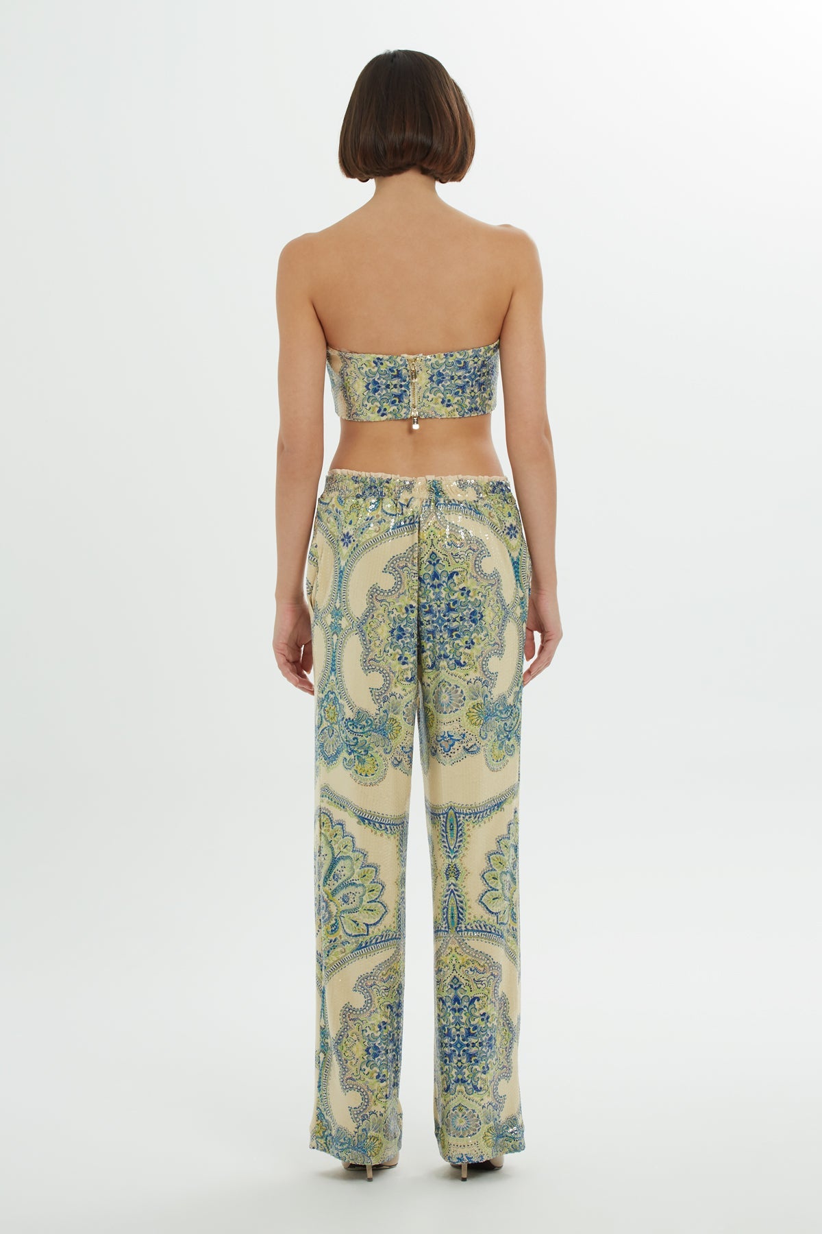 Printed Sequin Pants