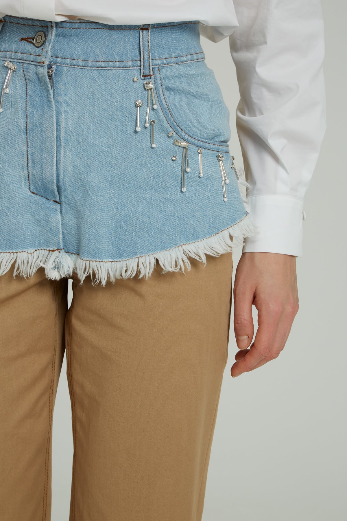 Blue Pants with Two-Tone Detail