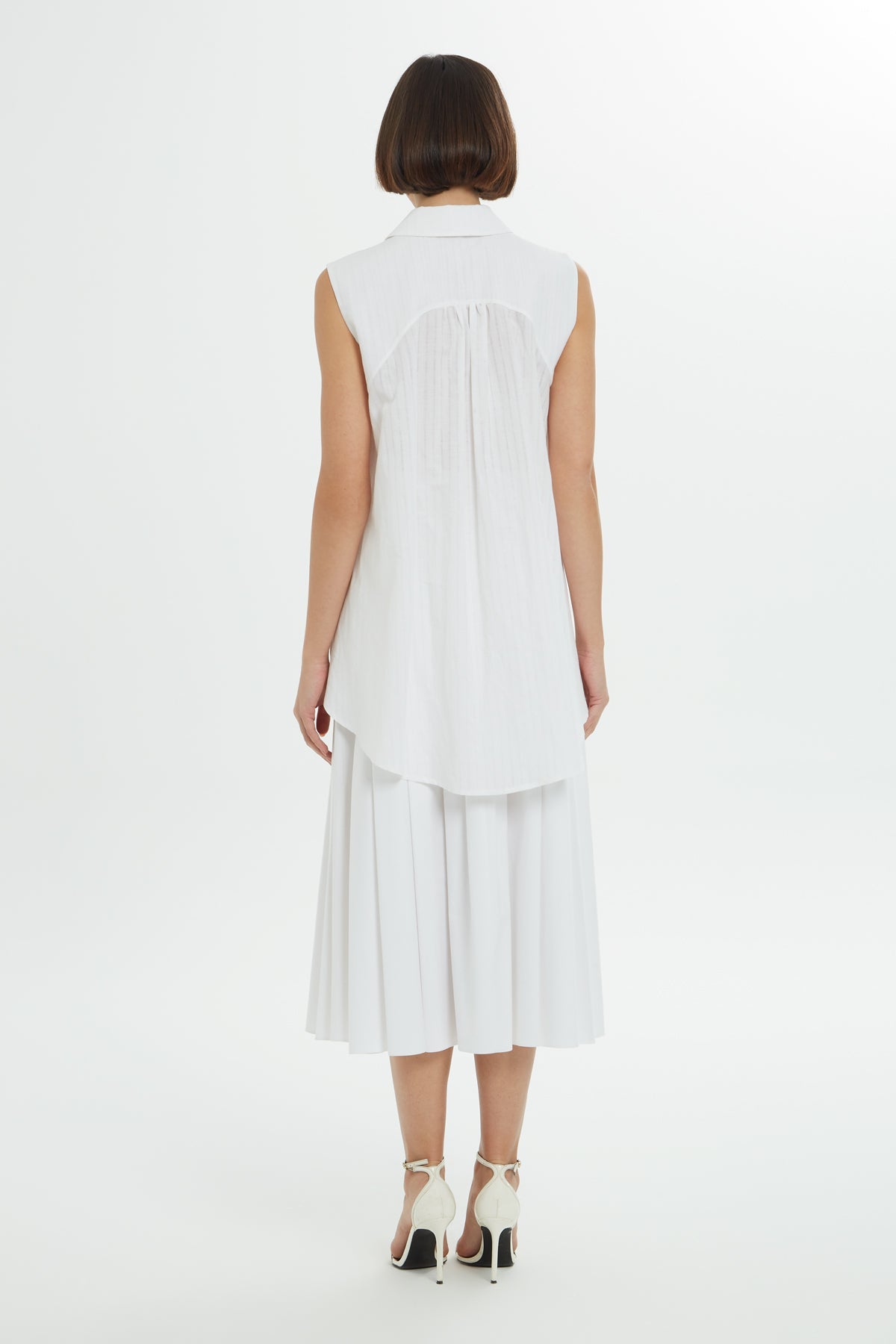 White Stone-Embellished Shirt