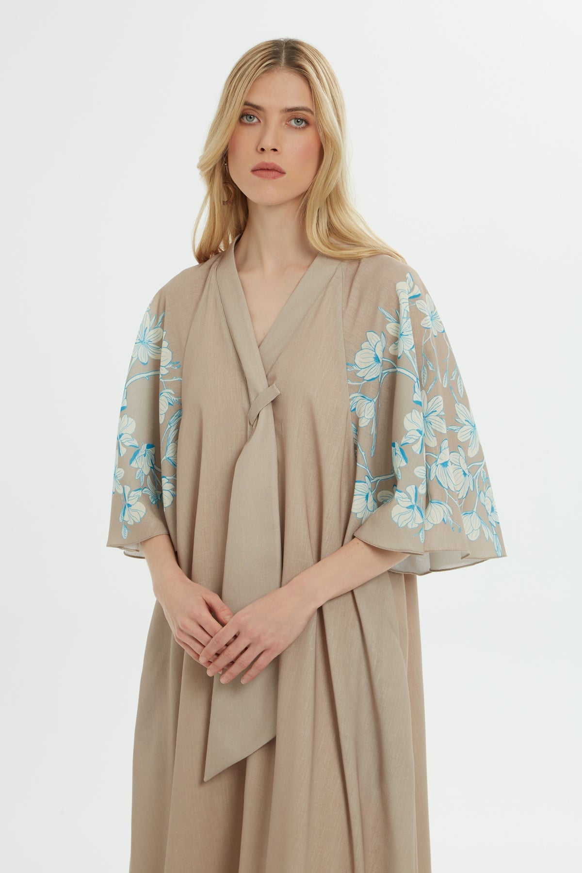 Printed V-Neck Maxi Dress