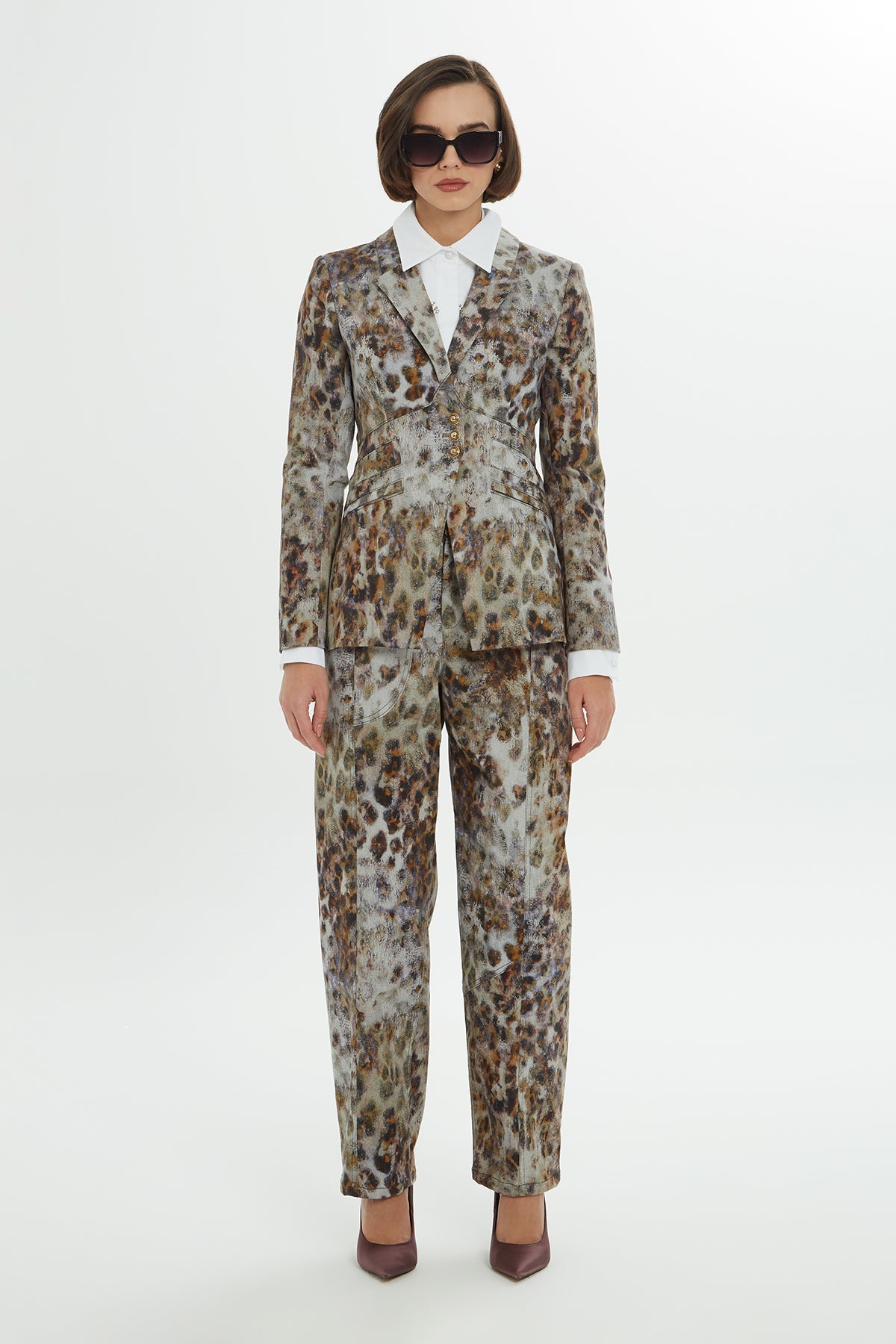 Brown Leopard-Print Lined Jacket