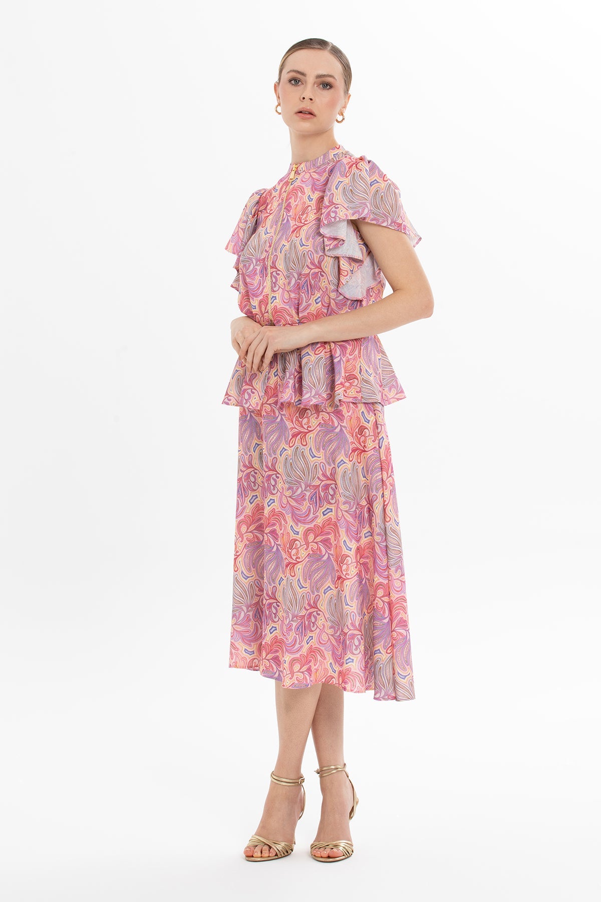 Set with Patterned Skirt