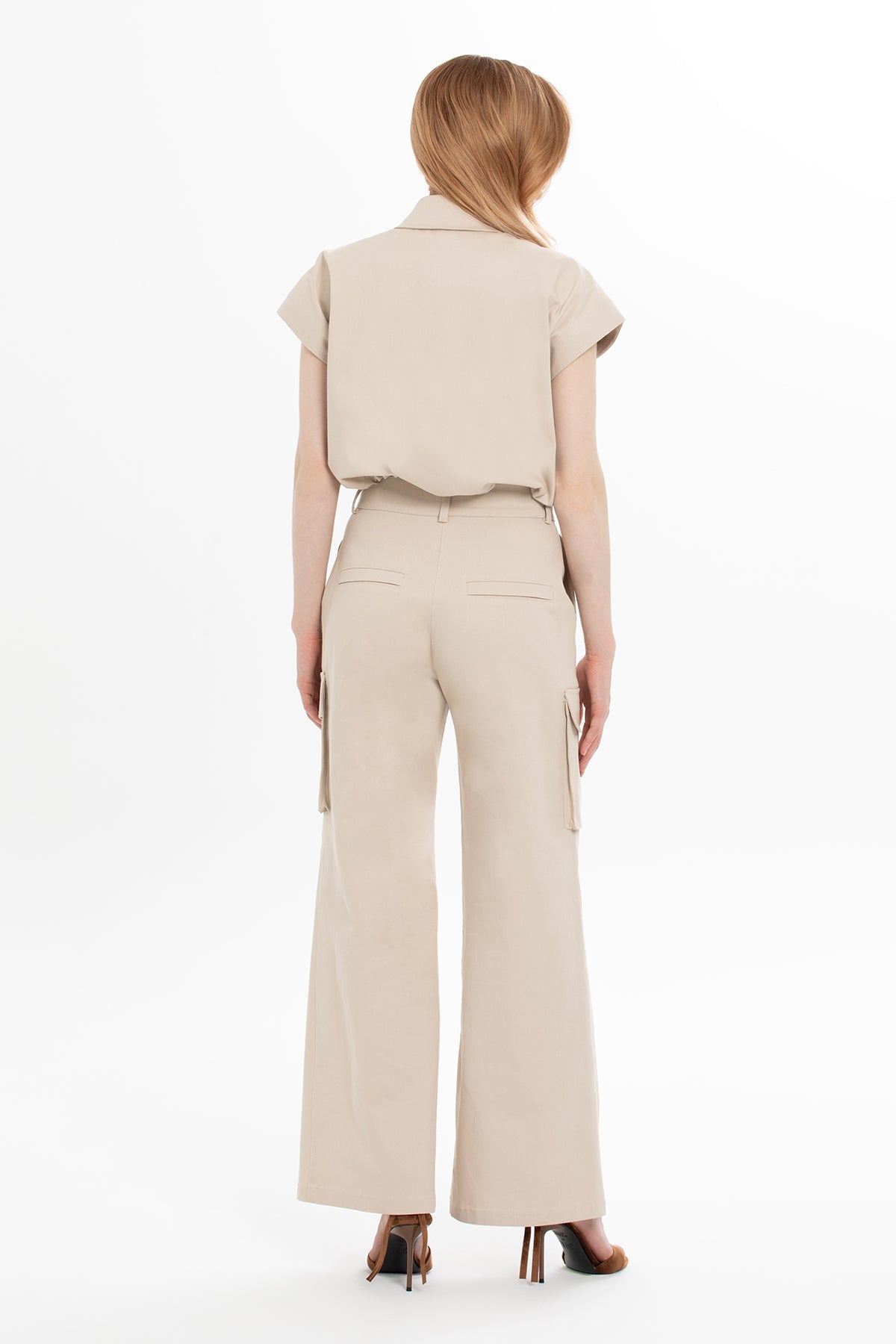 Beige Cargo Pants with Pockets