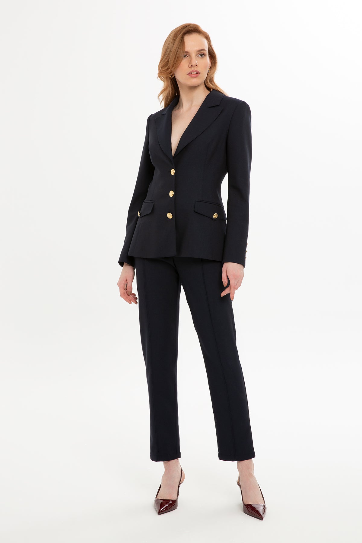 Set with Slit Jacket  Tape Pants