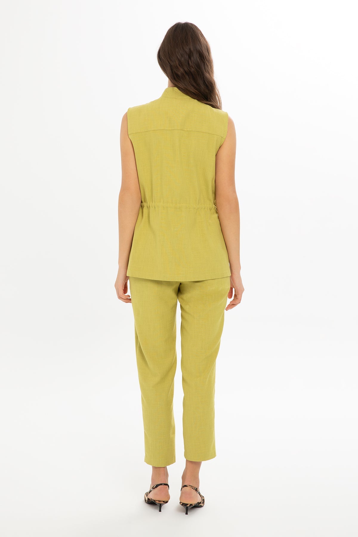 Green Set with Drawstring Vest