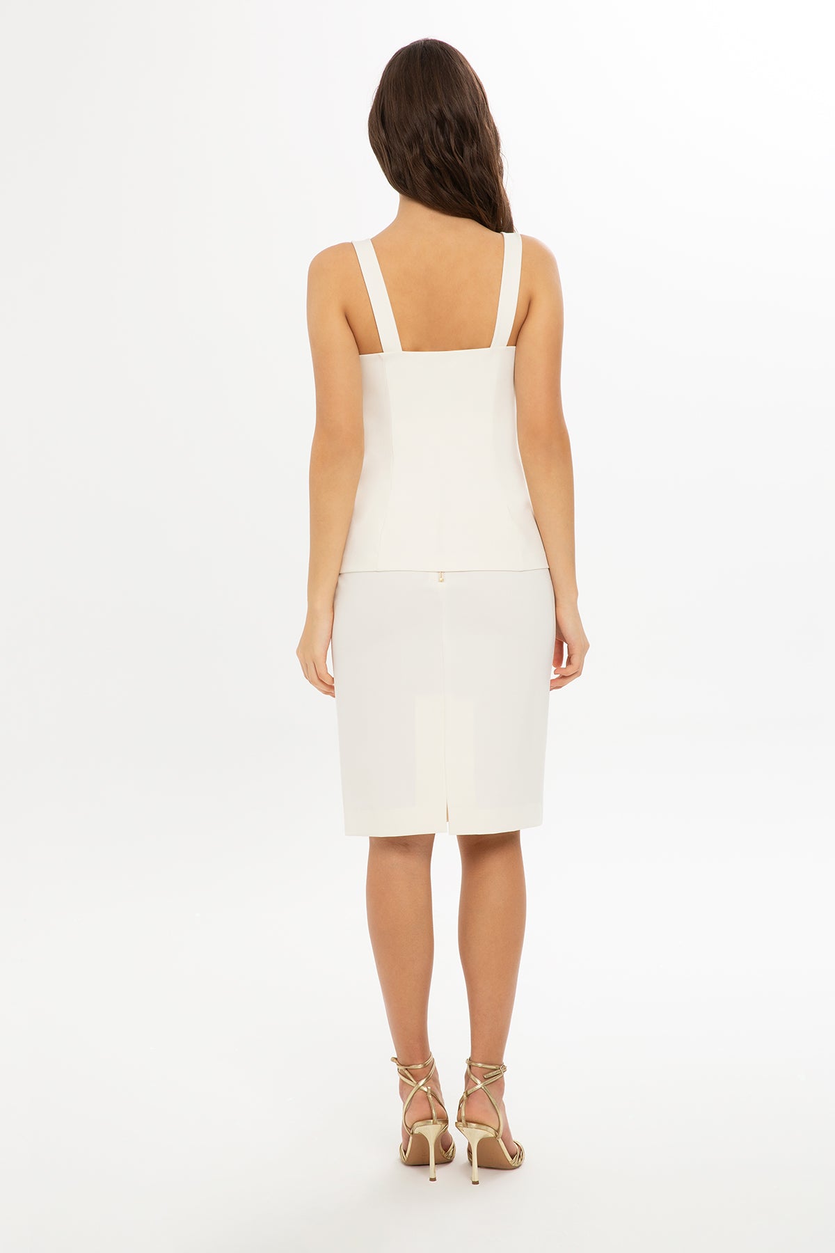 Ecru Set with Double-Breasted Vest