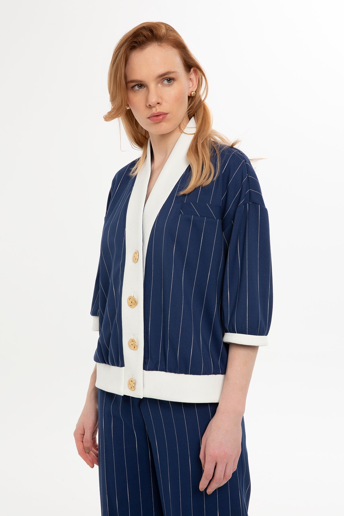 Navy Suit with Short-Sleeved Jacket