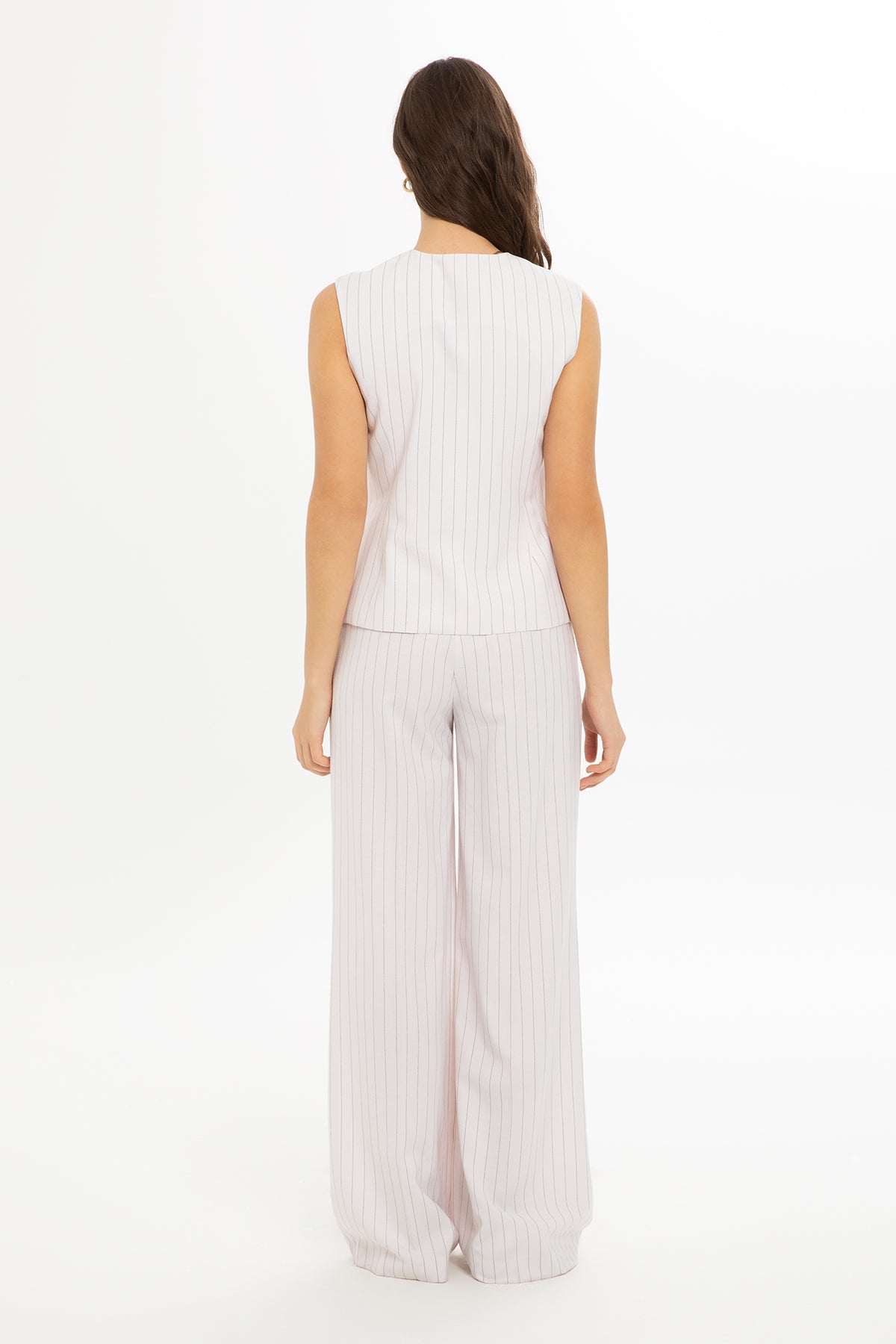 Ecru Suit with Double-Breasted Vest