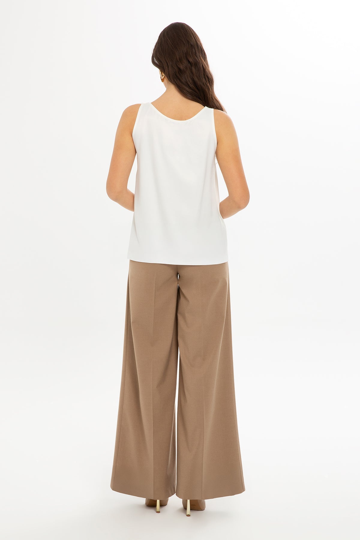 White  Buckle Detail Strap Blouse