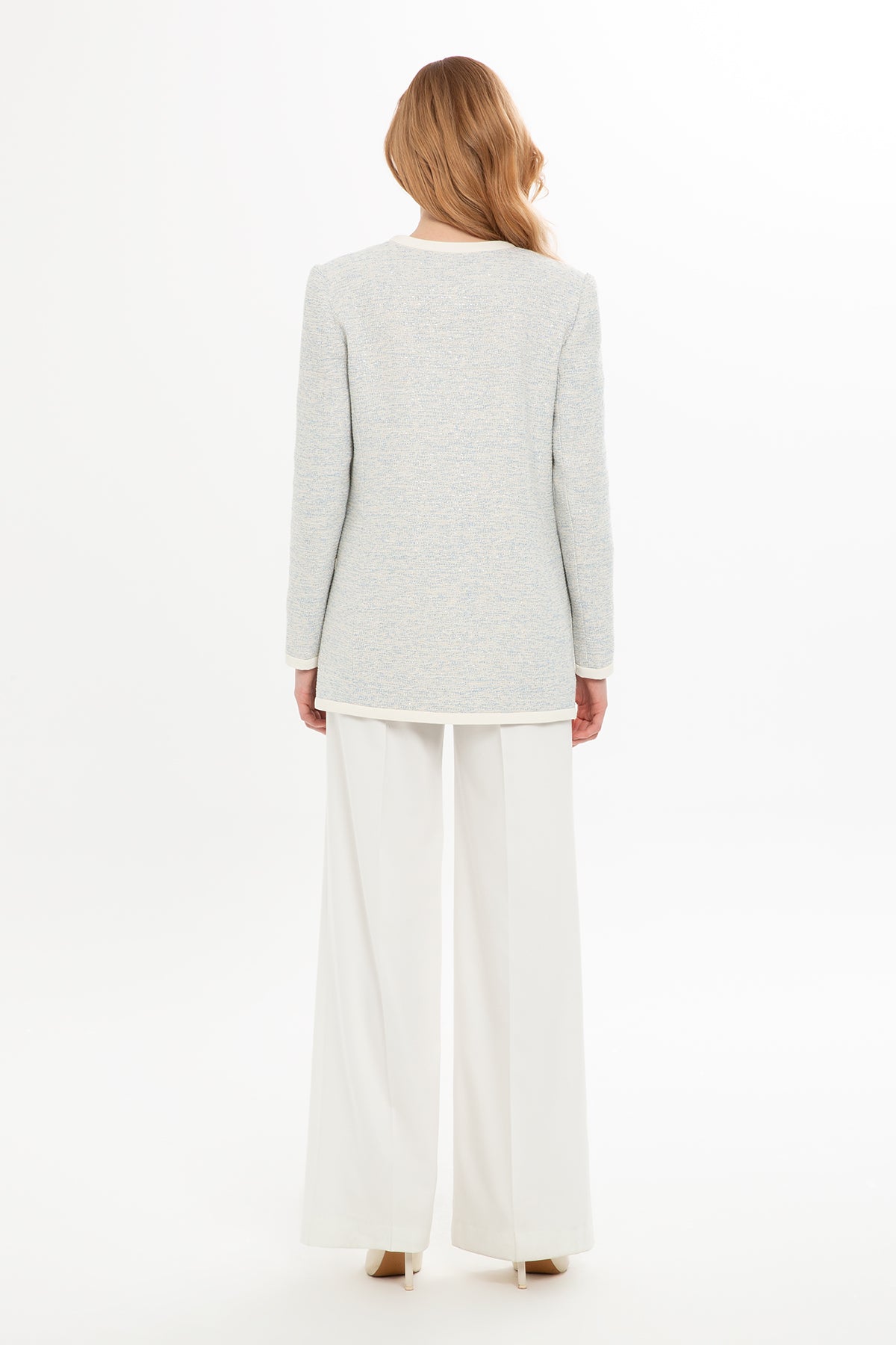 Blue Single-Hook Closure Jacket