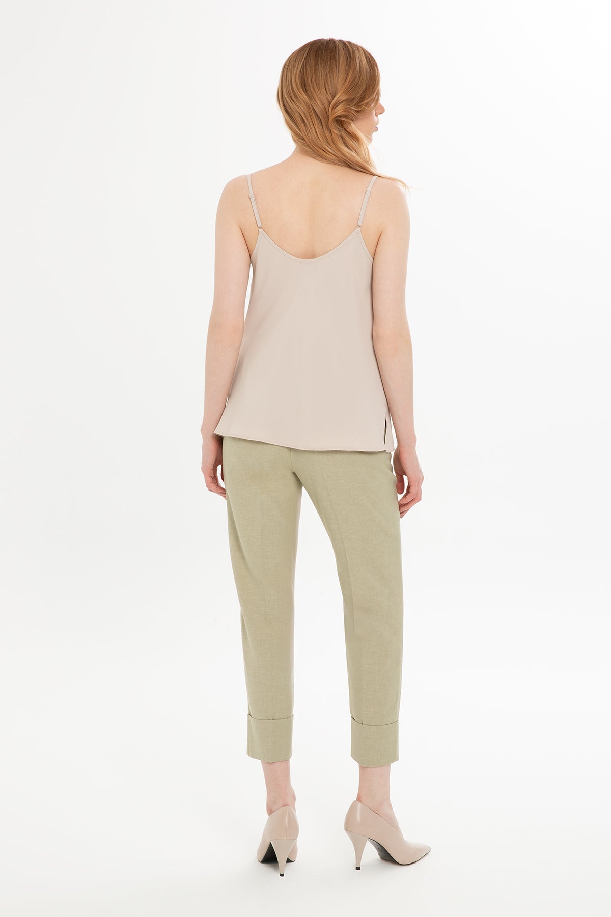 Beige Drape Neck Blouse