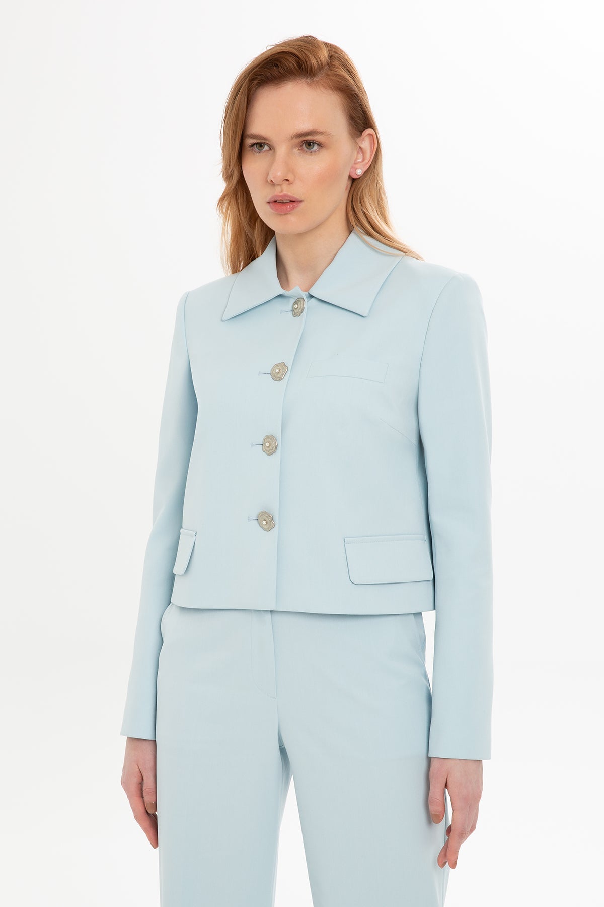 Blue Suit with Short Jacket