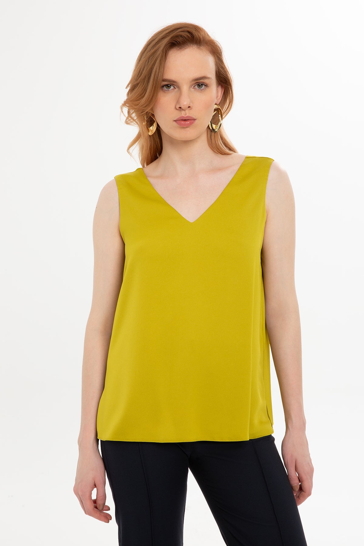 Yellow Satin Blouse
