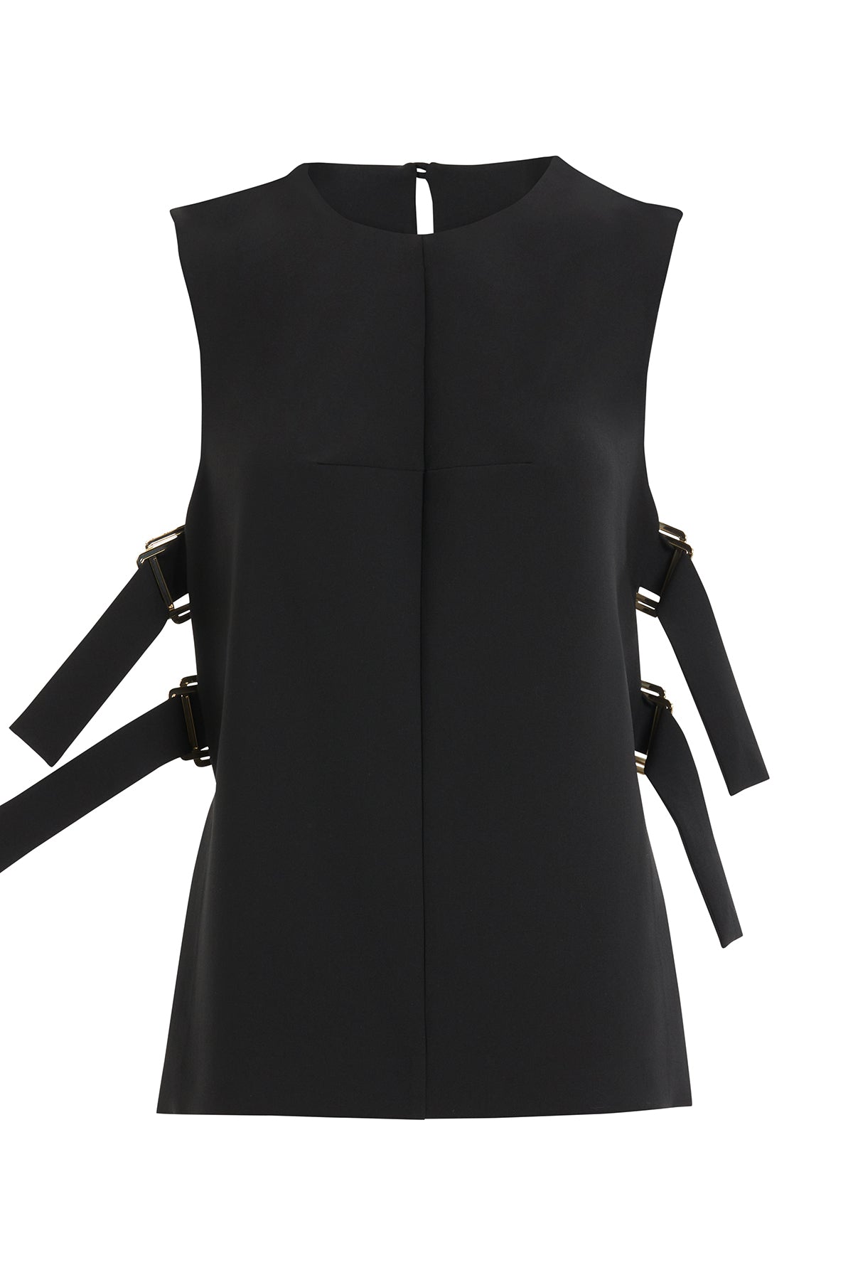 Black Crew-Neck Sleeveless Vest