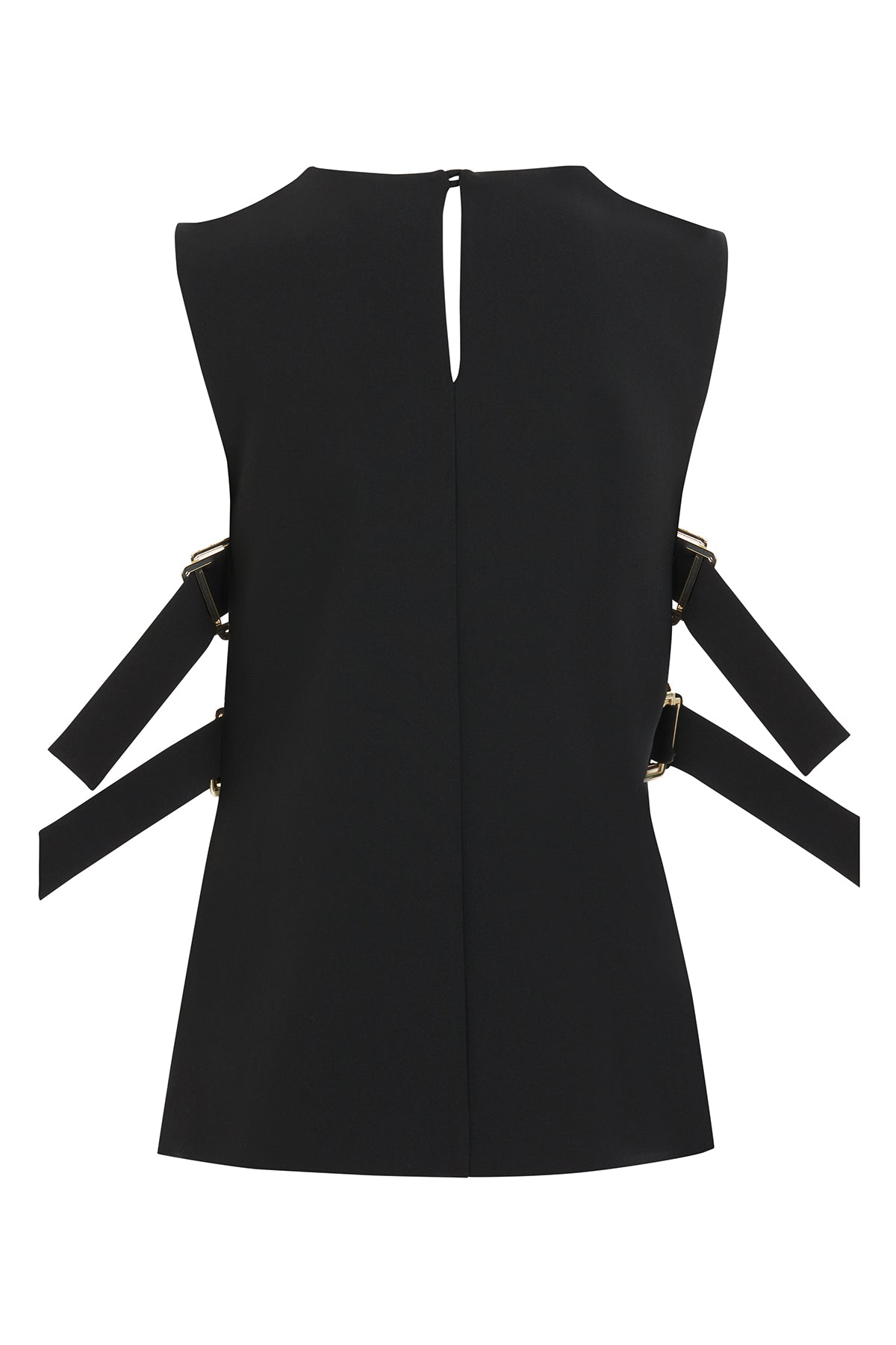 Black Crew-Neck Sleeveless Vest