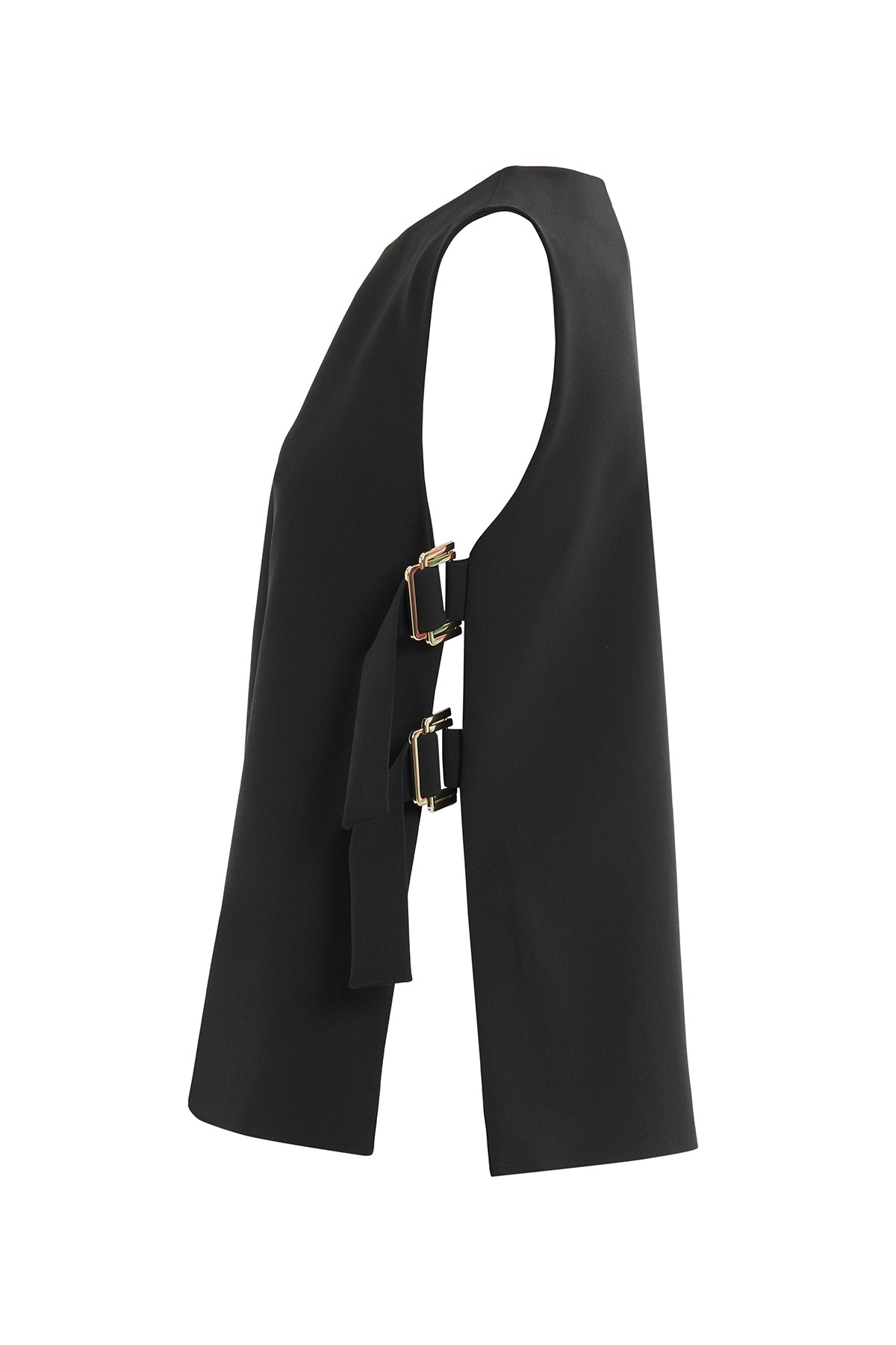 Black Crew-Neck Sleeveless Vest