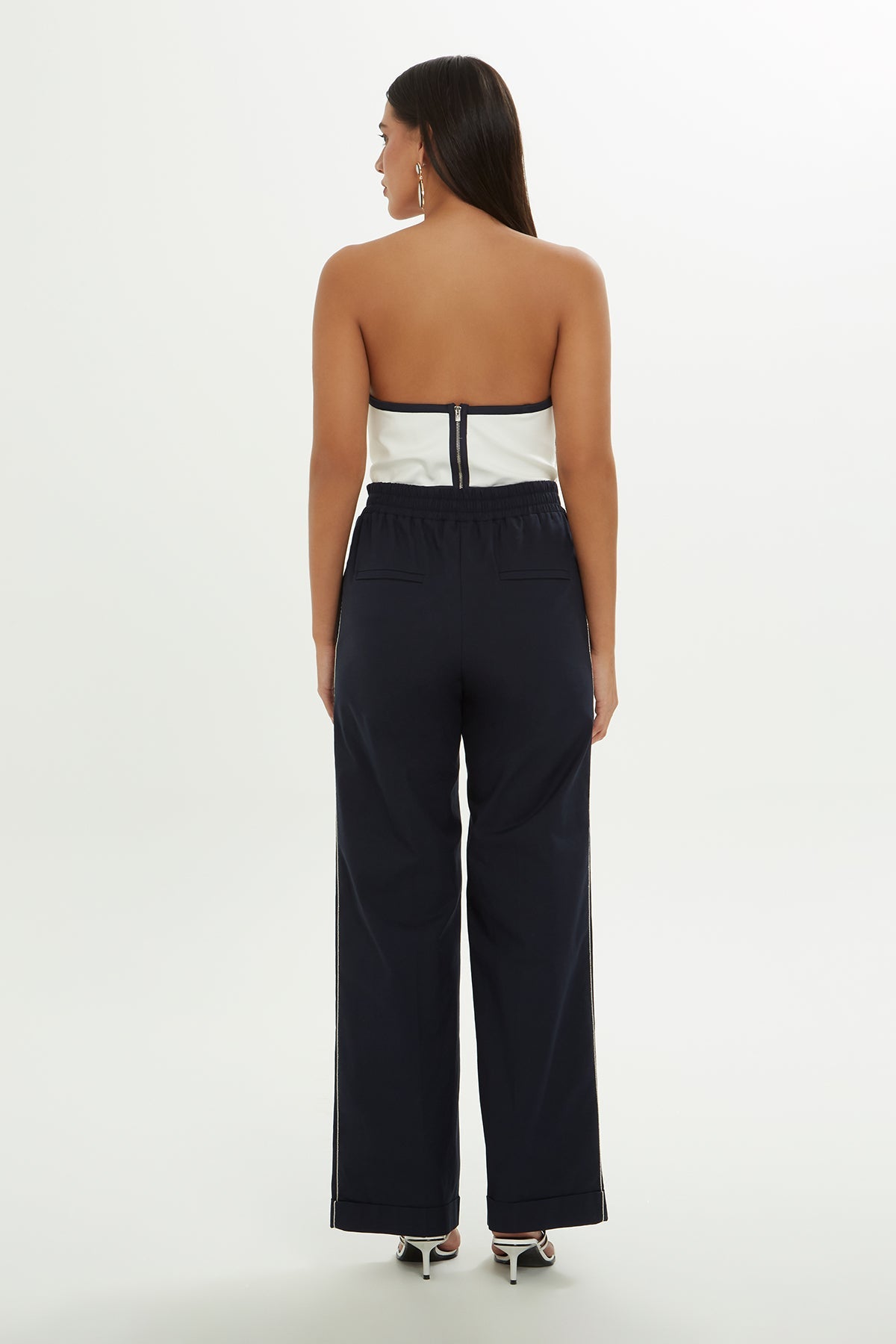 Navy Trousers with Chain Detail