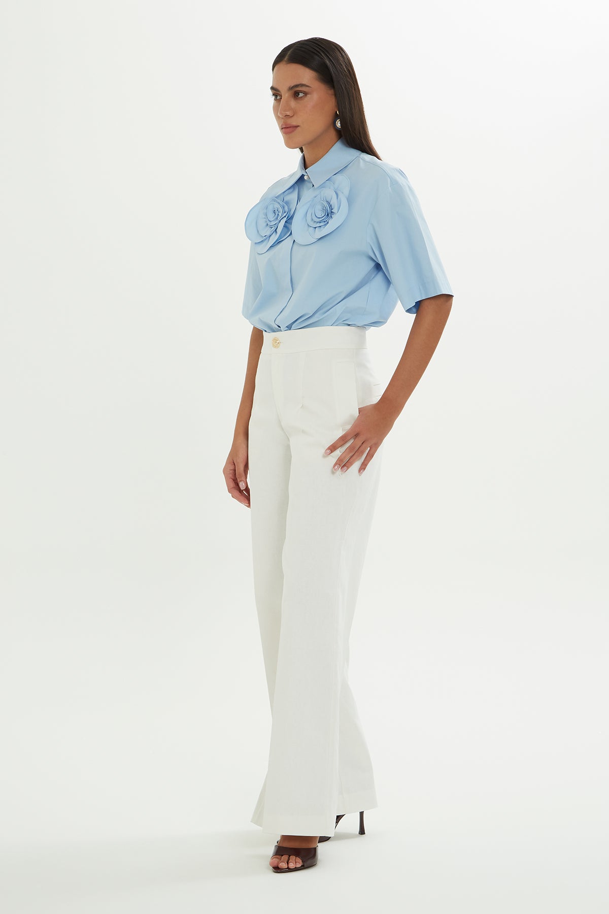 Ecru Loose-Fit Trousers