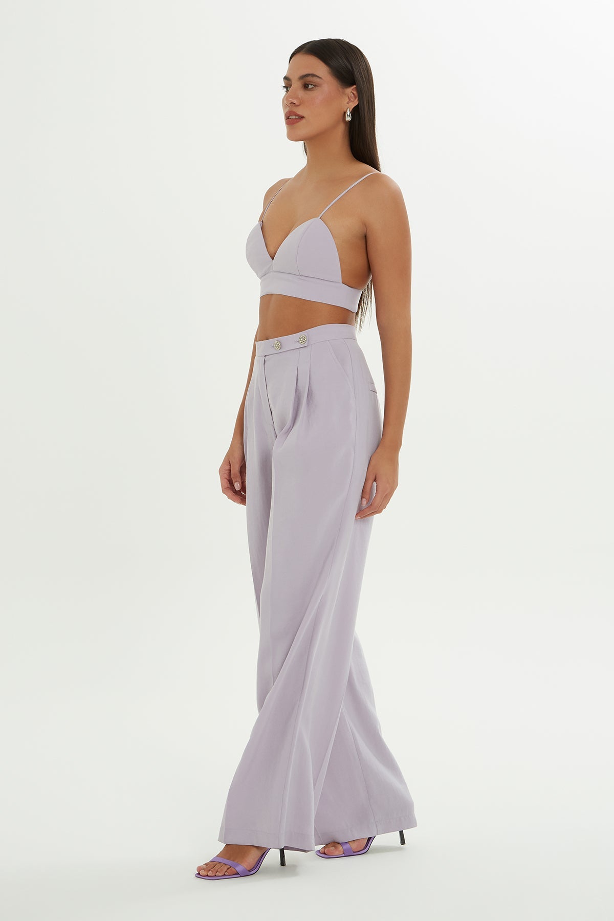 Purple Relaxed-Fit Trousers