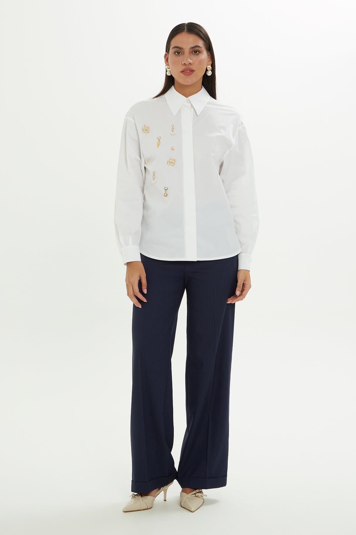 White Embroidered Shirt