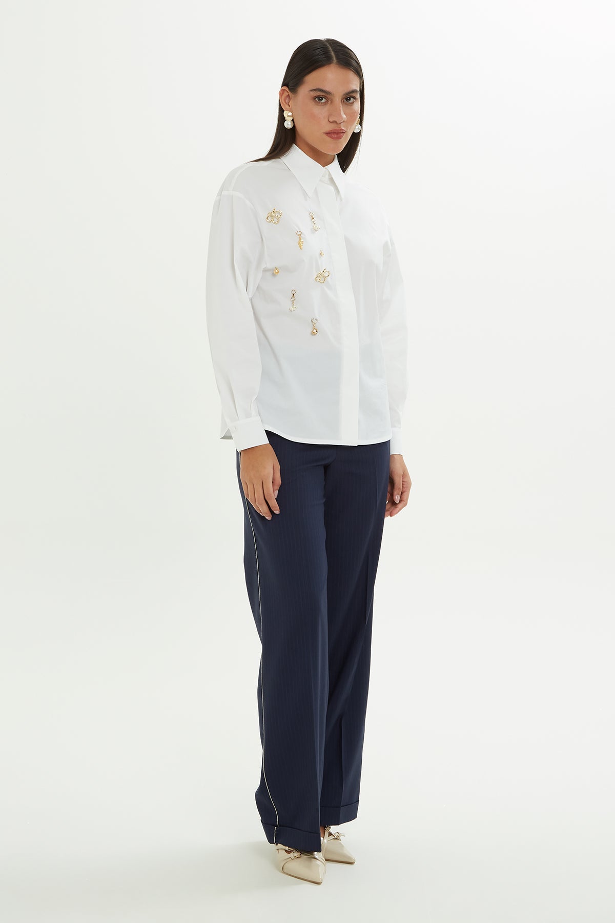 White Embroidered Shirt