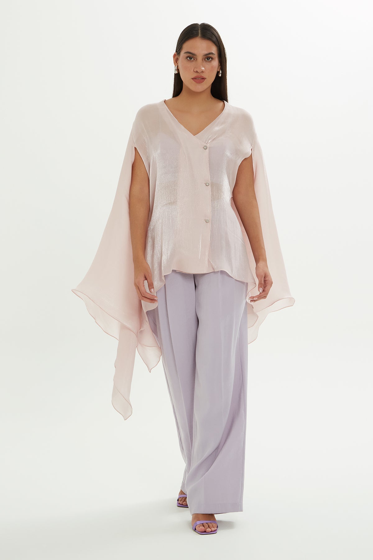 Pink Transparent Shiny Blouse