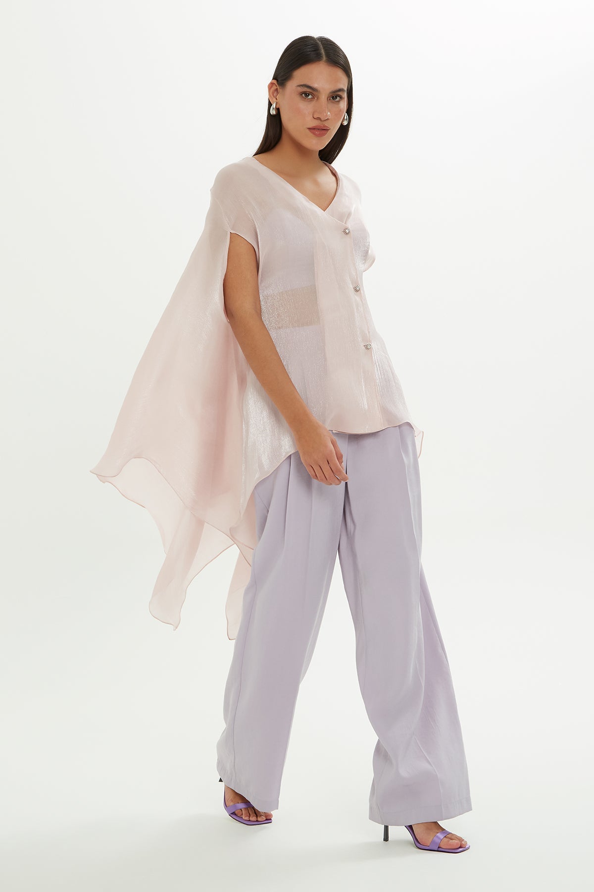 Pink Transparent Shiny Blouse