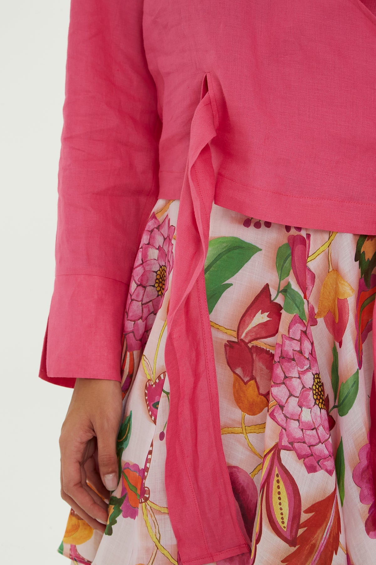 Pink Double-Breasted Blouse