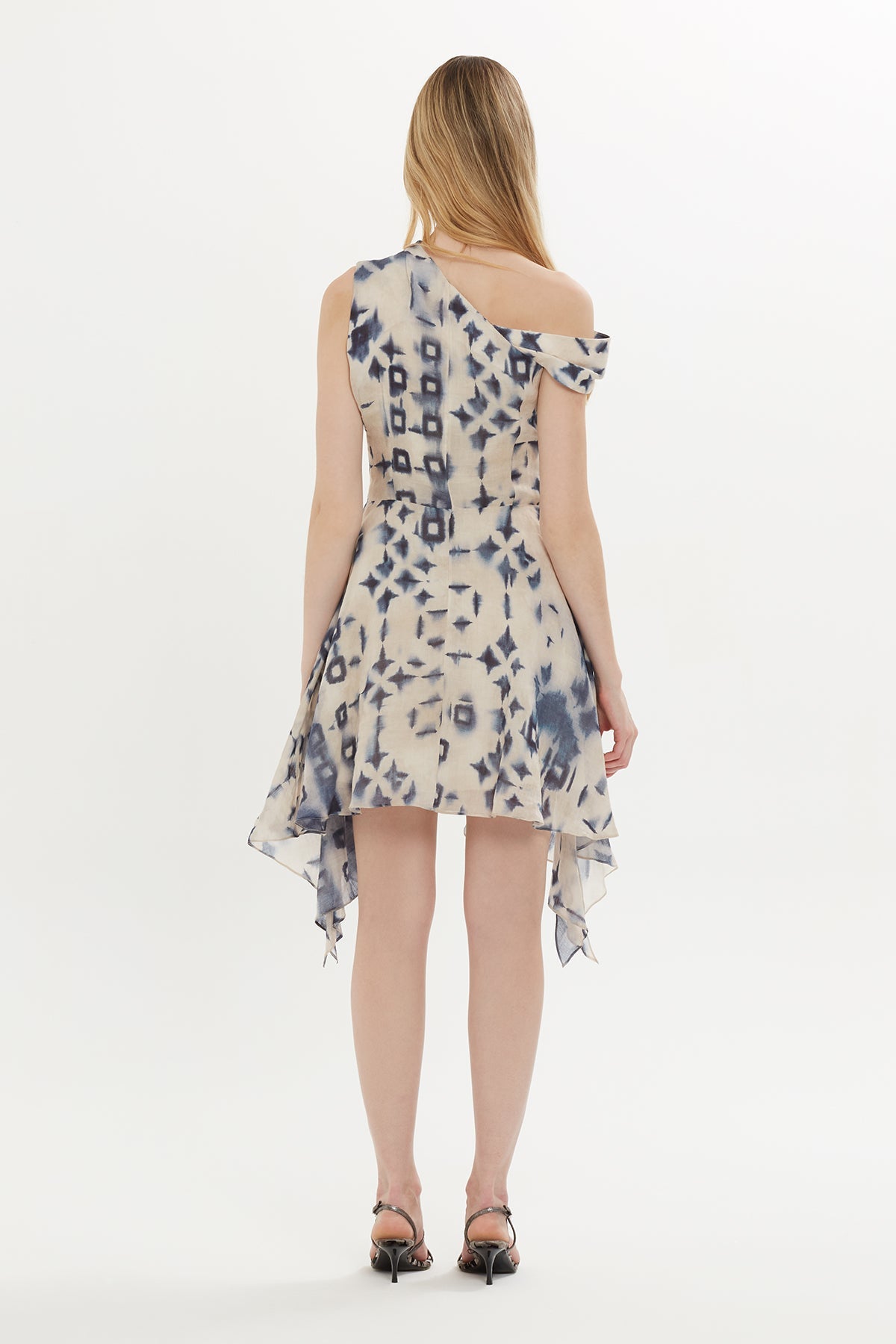 Printed One-Shoulder Mini Dress