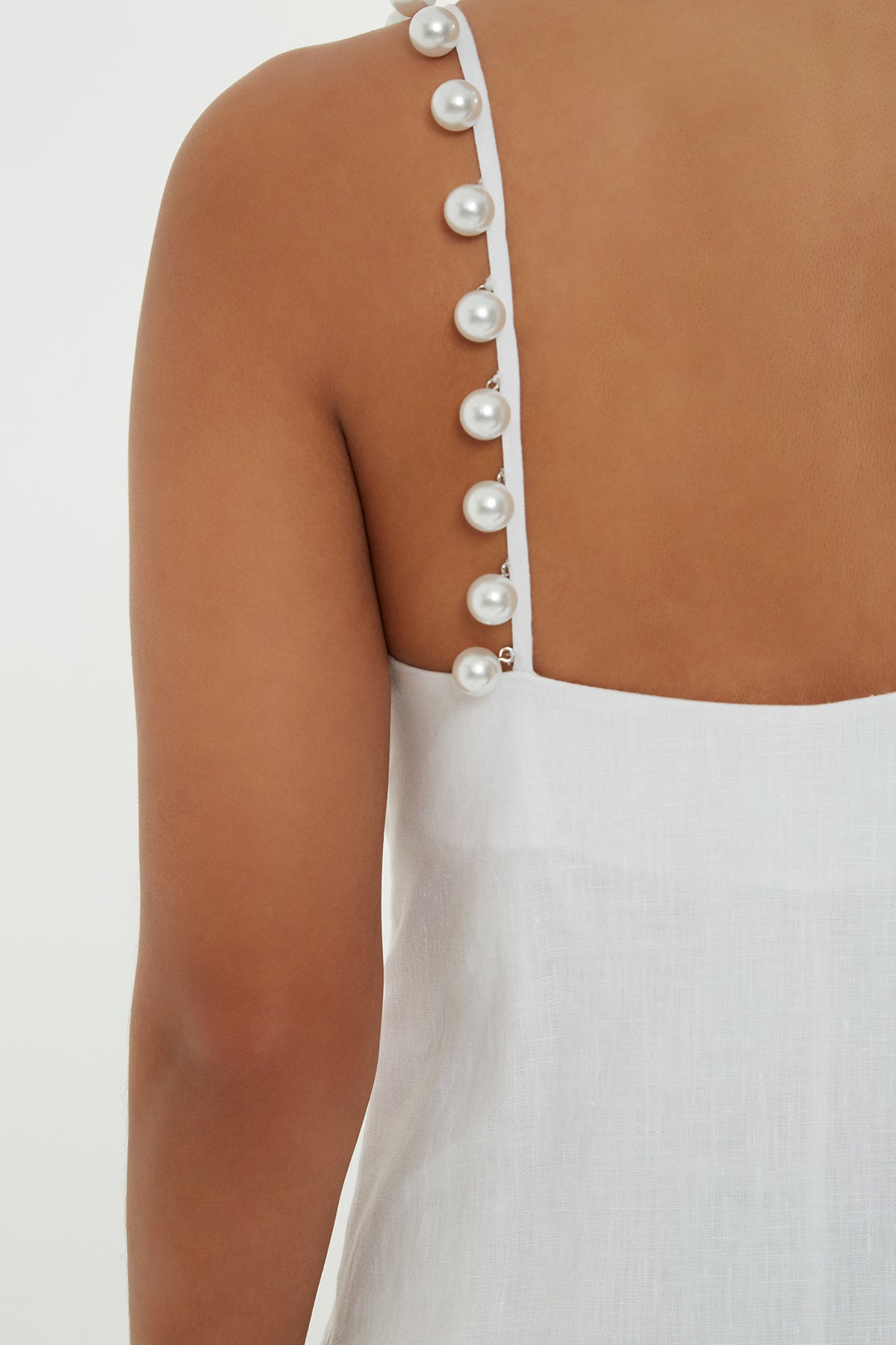 White Dress with Sleeve Detail