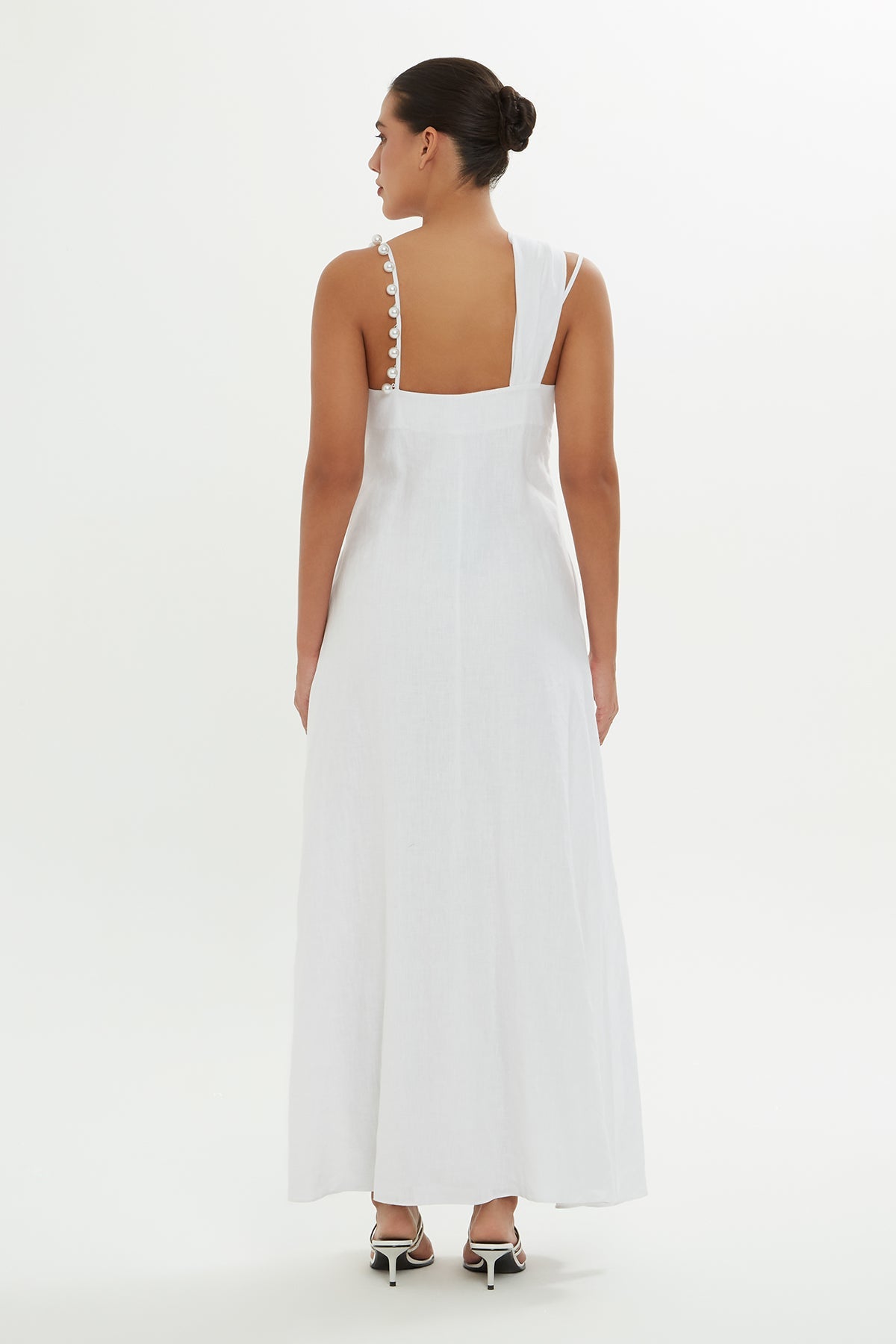 White Dress with Sleeve Detail