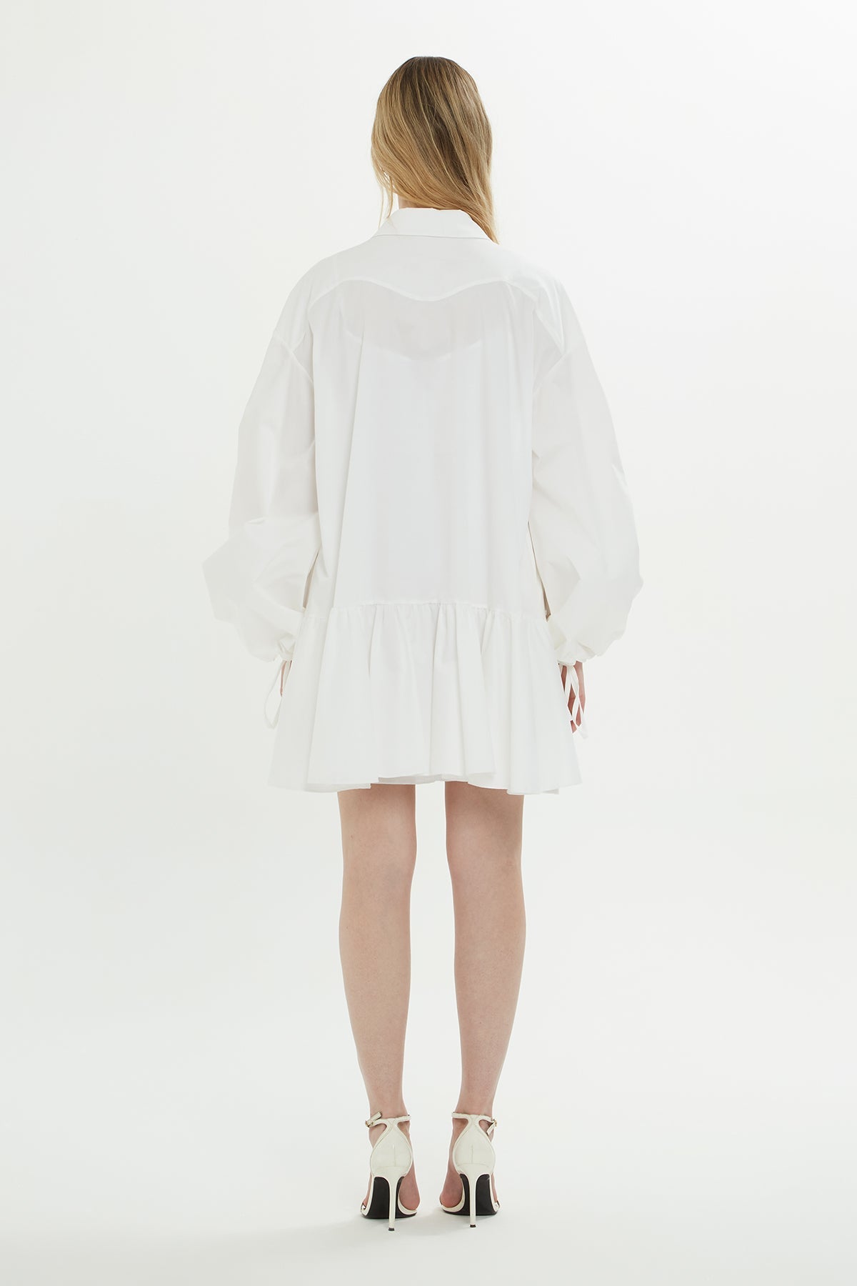 White Embroidered Shirt Dress