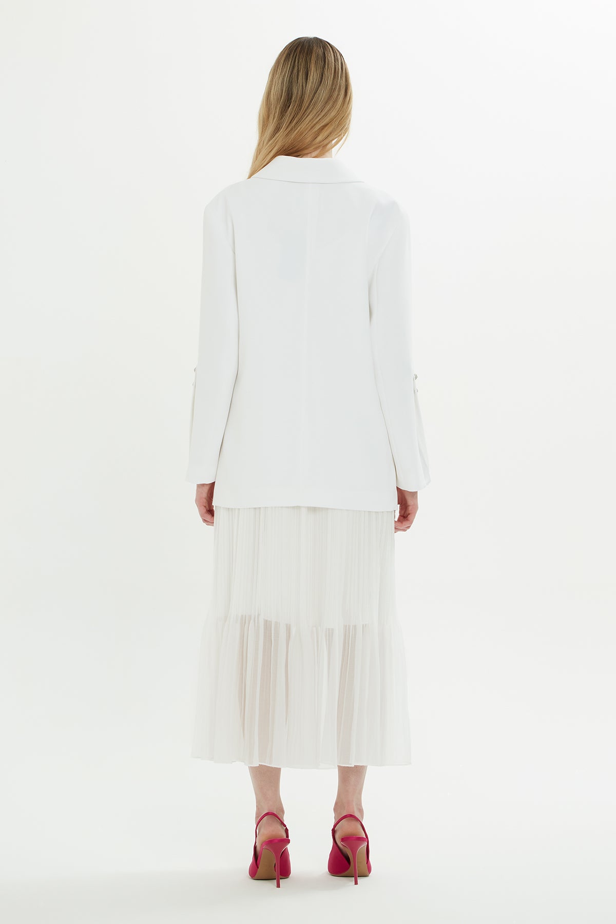 Ecru Double-Breasted Lined Jacket